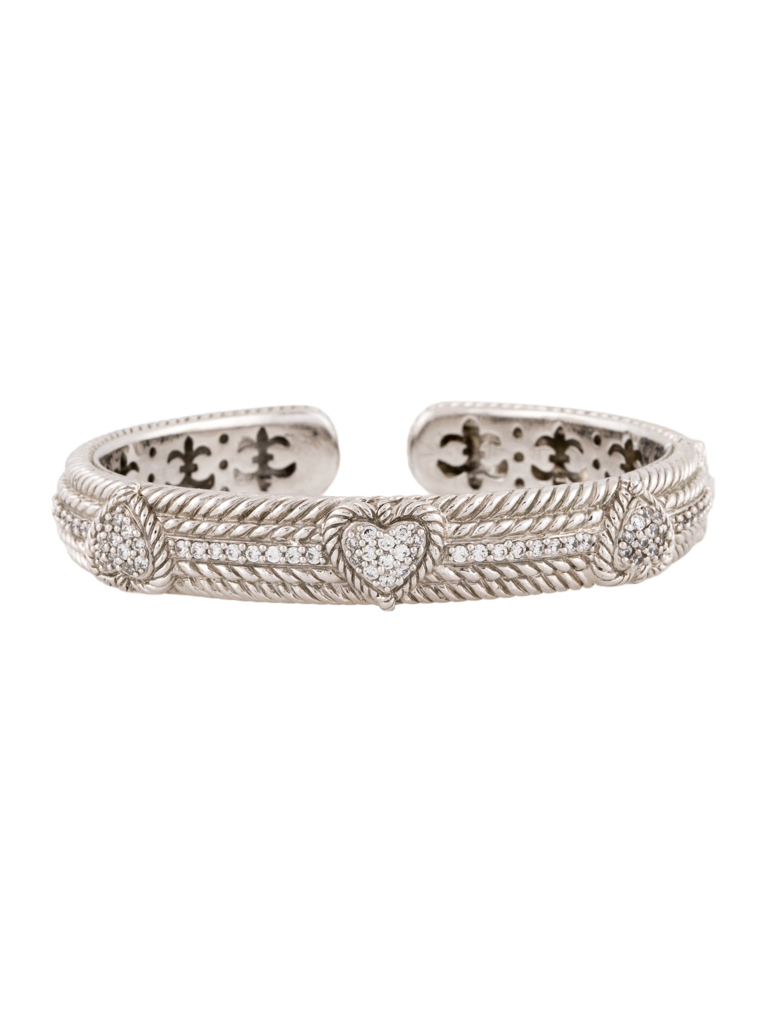 Judith Ripka Cubic Zirconia Heart Cuff Bracelet