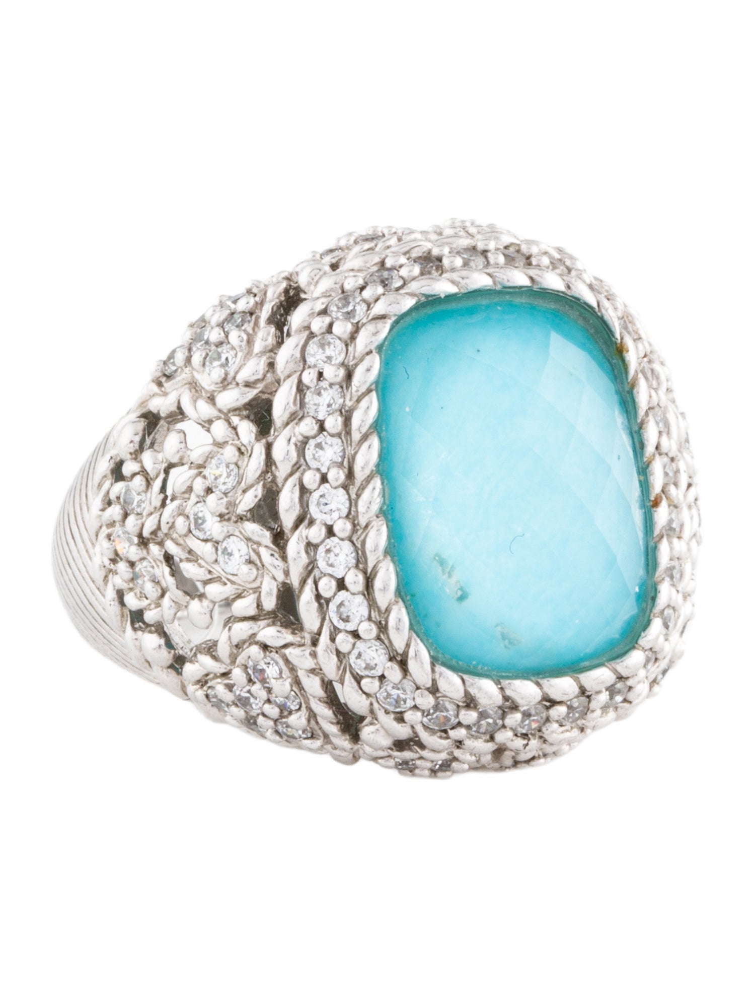 Judith Ripka Quartz Doublet & Cubic Zirconia Cocktail Ring