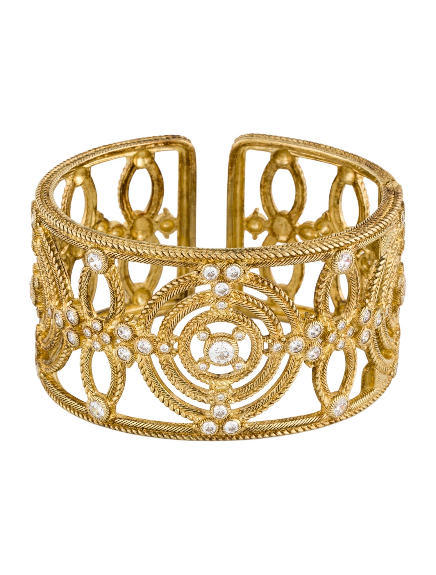 Judith Ripka Cubic Zirconia Wide Hinged Cuff