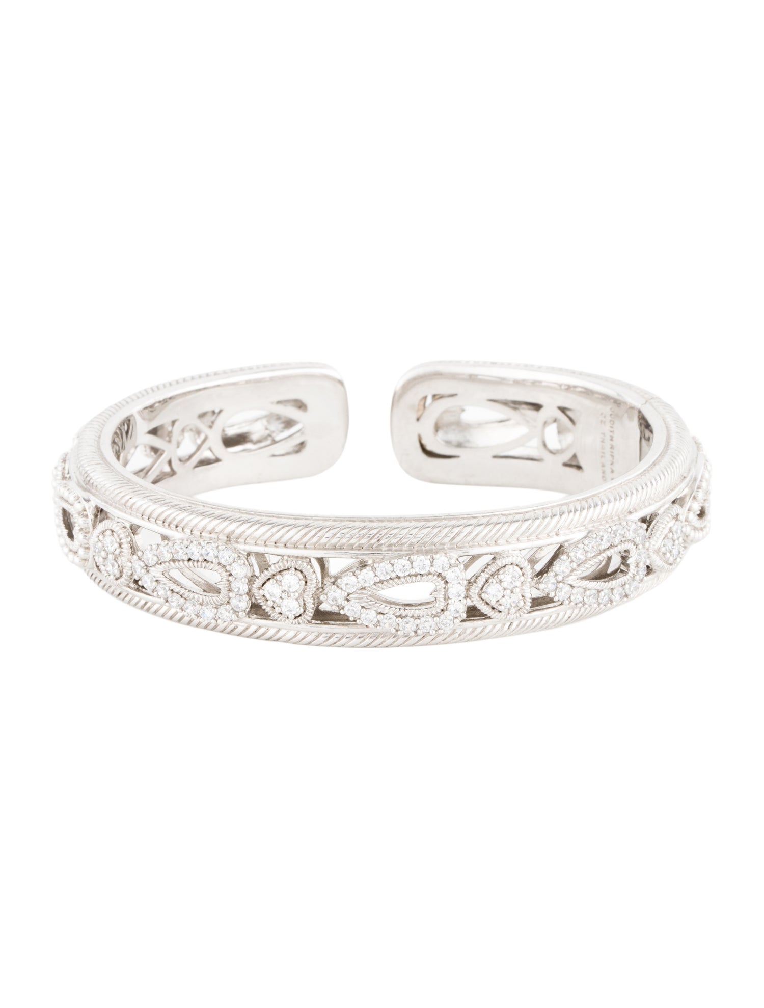 Judith Ripka Cubic Zirconia Hinged Cuff Bracelet