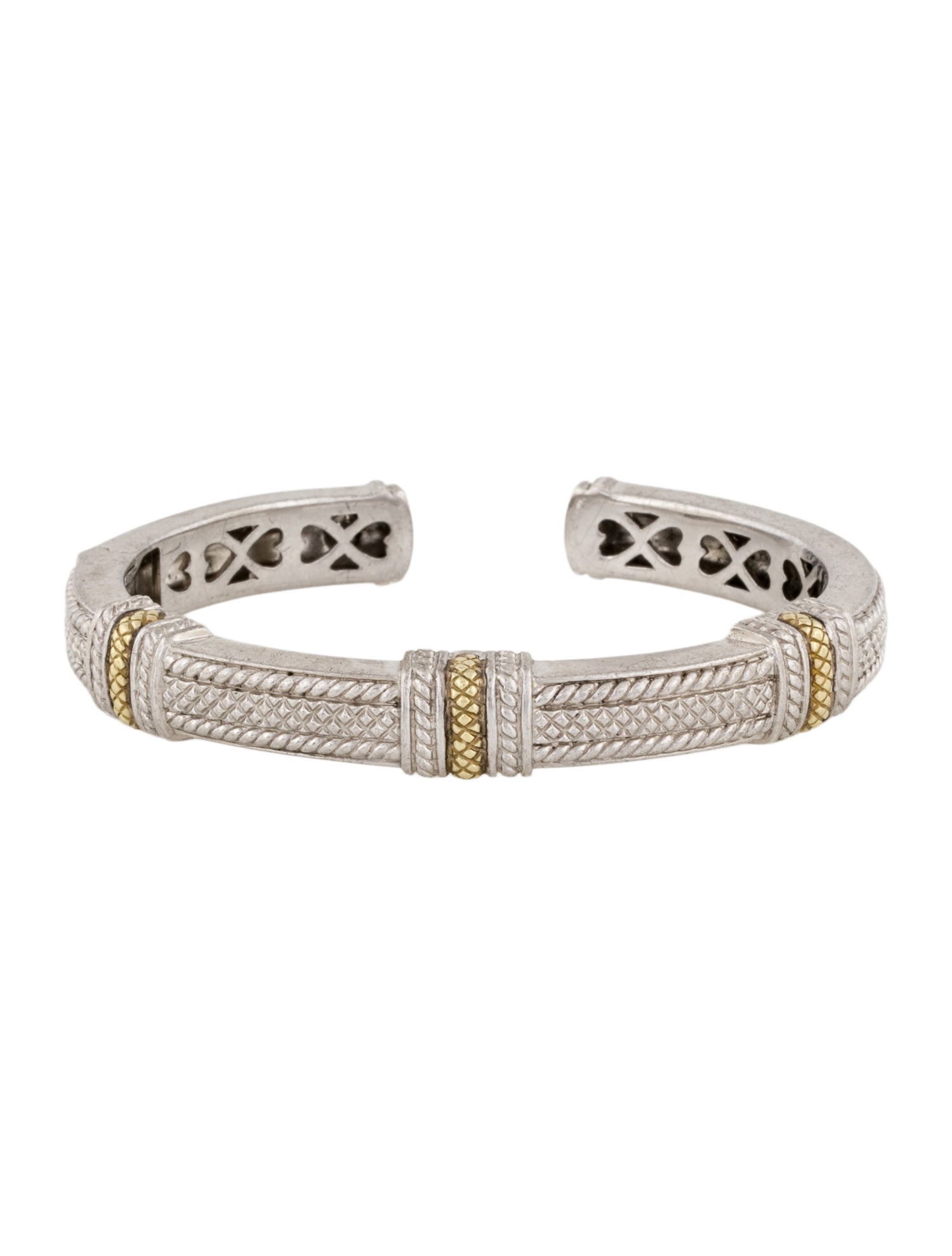 Judith Ripka Diamond Accented Two-Tone Pia Cuff Bracelet
