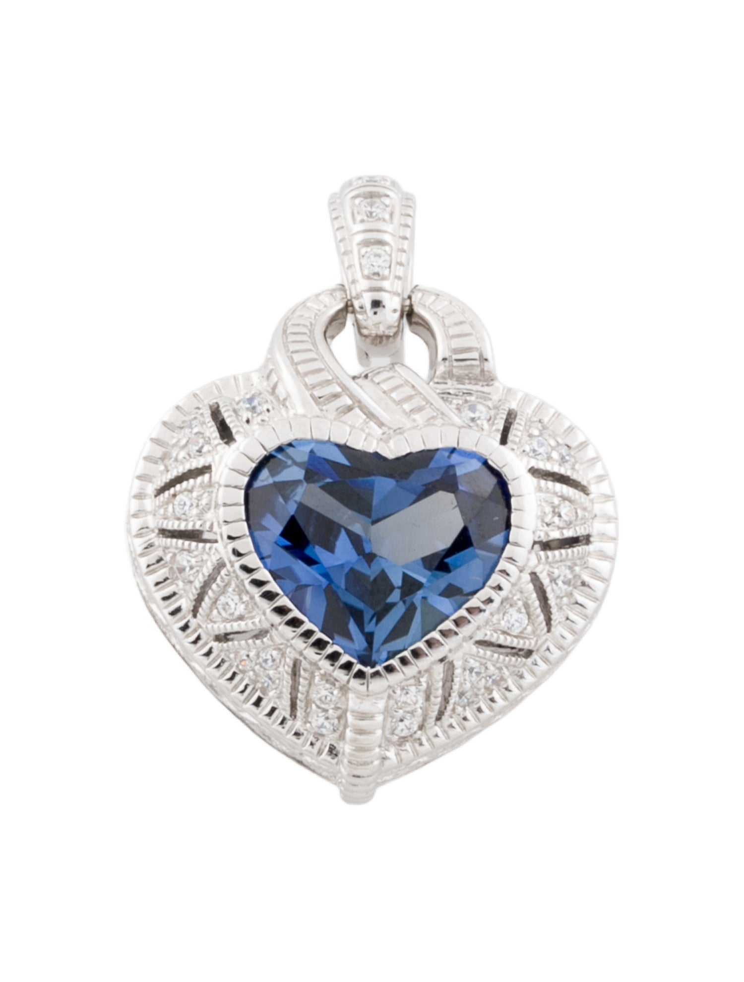 Judith Ripka Synthetic Sapphire & Cubic Zirconia Heart Pendant