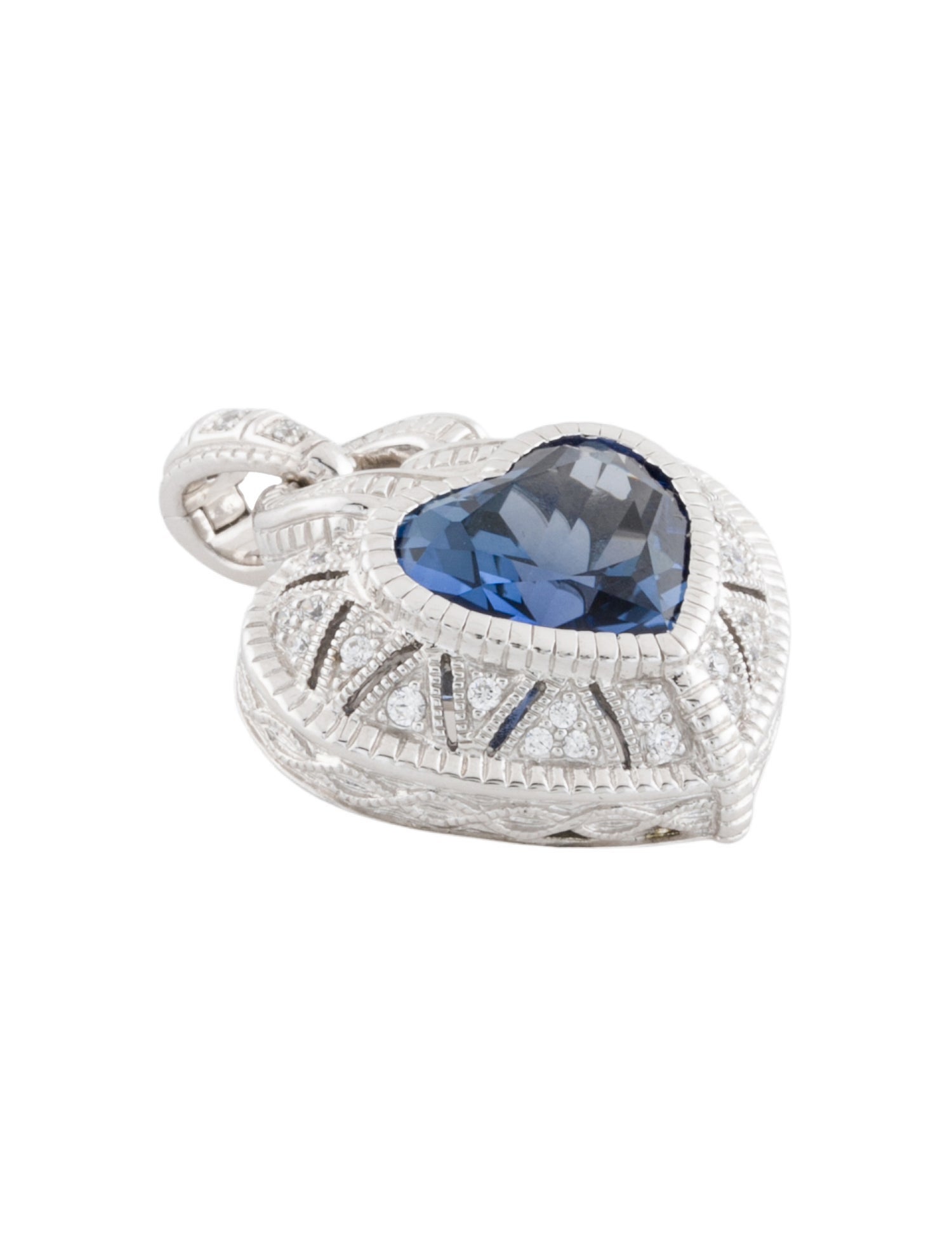 Judith Ripka Synthetic Sapphire & Cubic Zirconia Heart Pendant