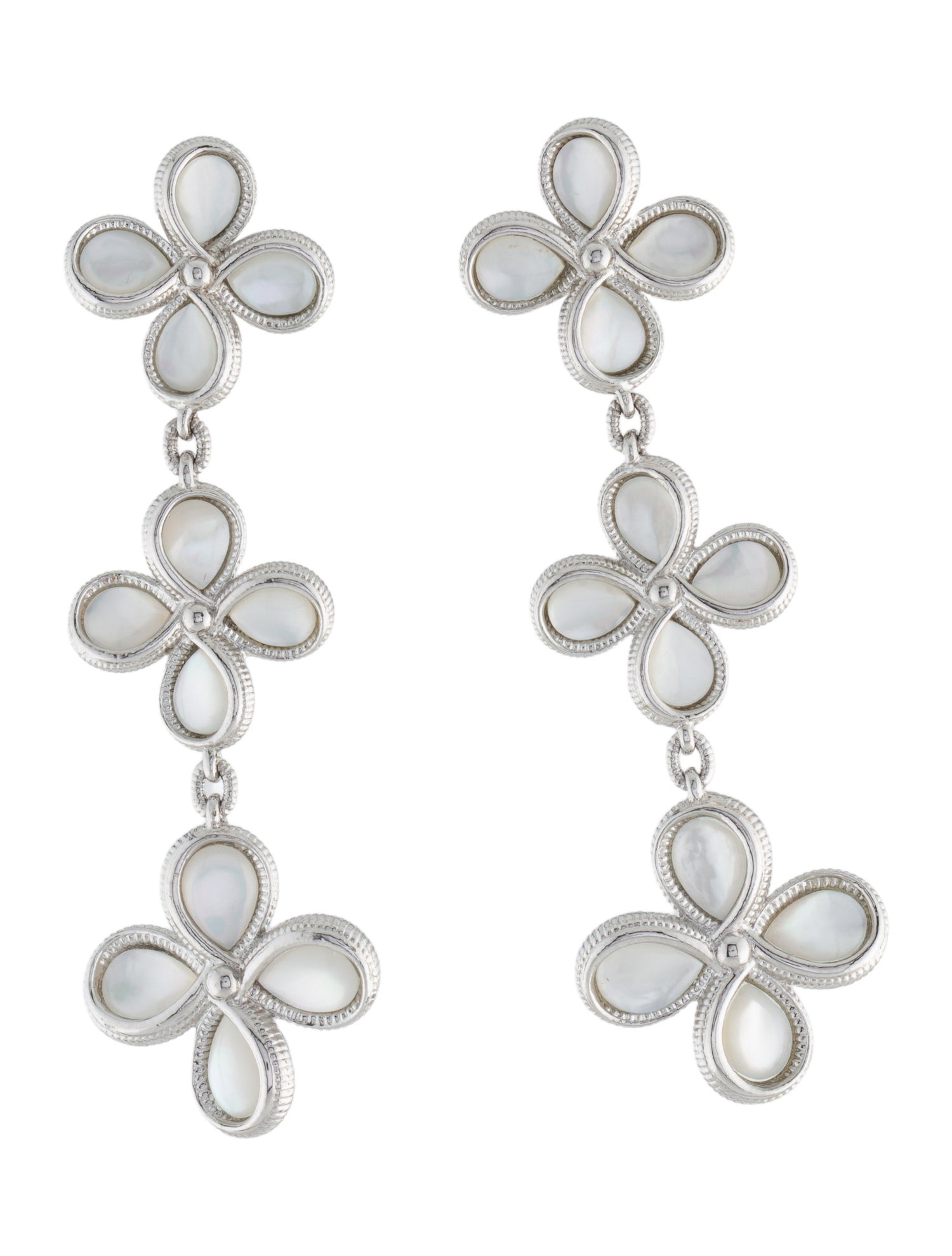 Judith Ripka Mother Of Pearl Triple Drop Earrings