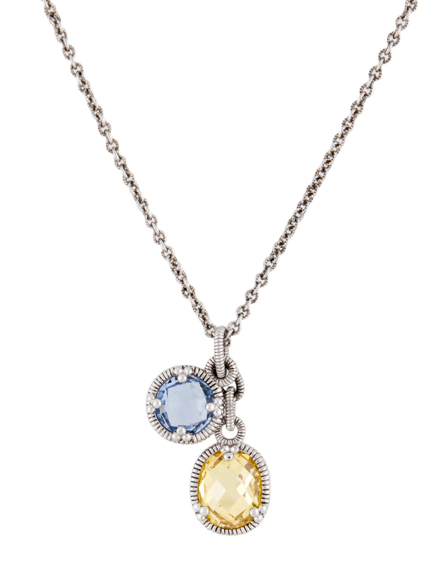 Judith Ripka Cubic Zirconia & Synthetic Quartz Pendant Necklace