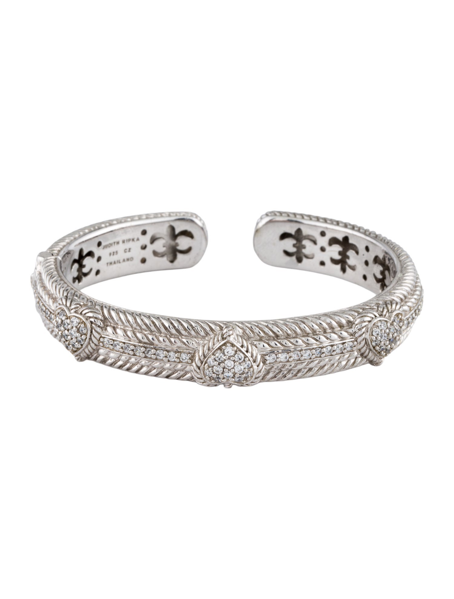 Judith Ripka Cubic Zirconia Hinged Cuff Bracelet