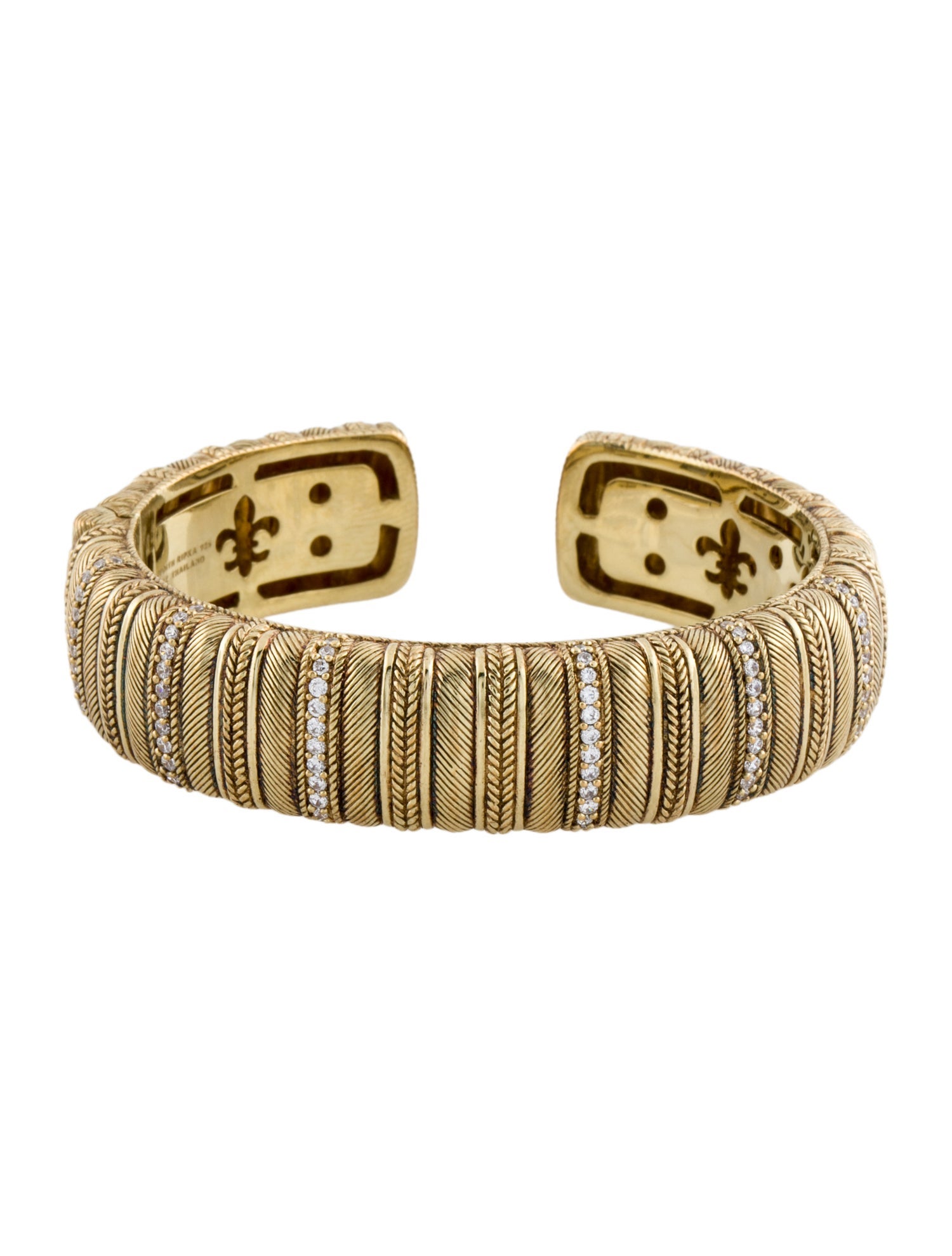 Judith Ripka Cubic Zirconia Hinged Cuff Bracelet