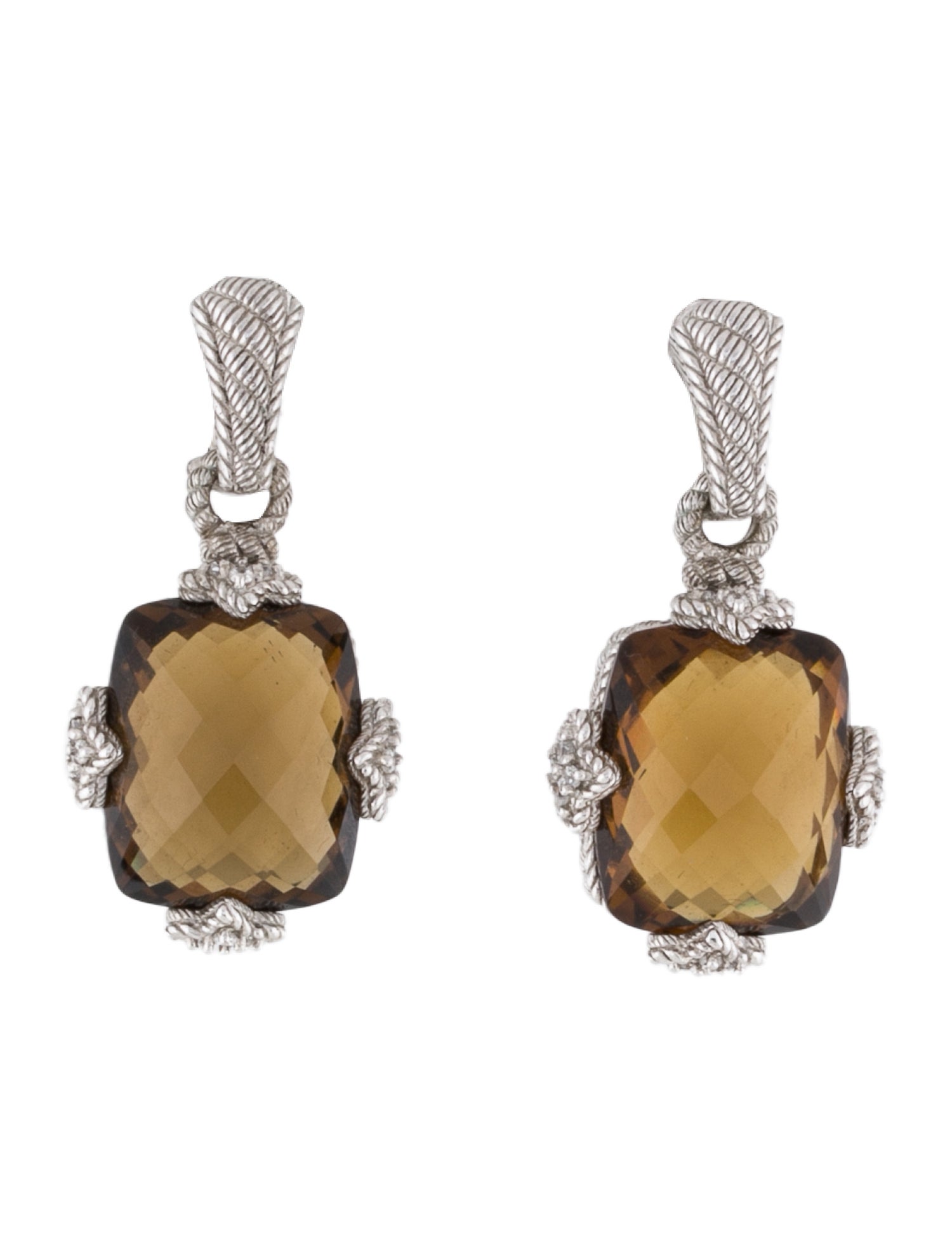 Judith Ripka Citrine & Cubic Zirconia Drop Earrings
