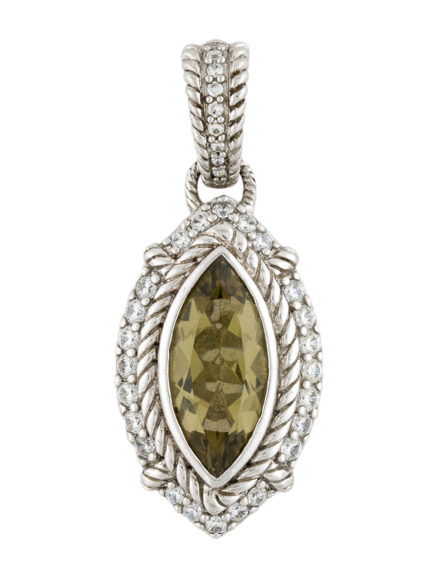 Judith Ripka Quartz & Cubic Zirconia Charm Pendant