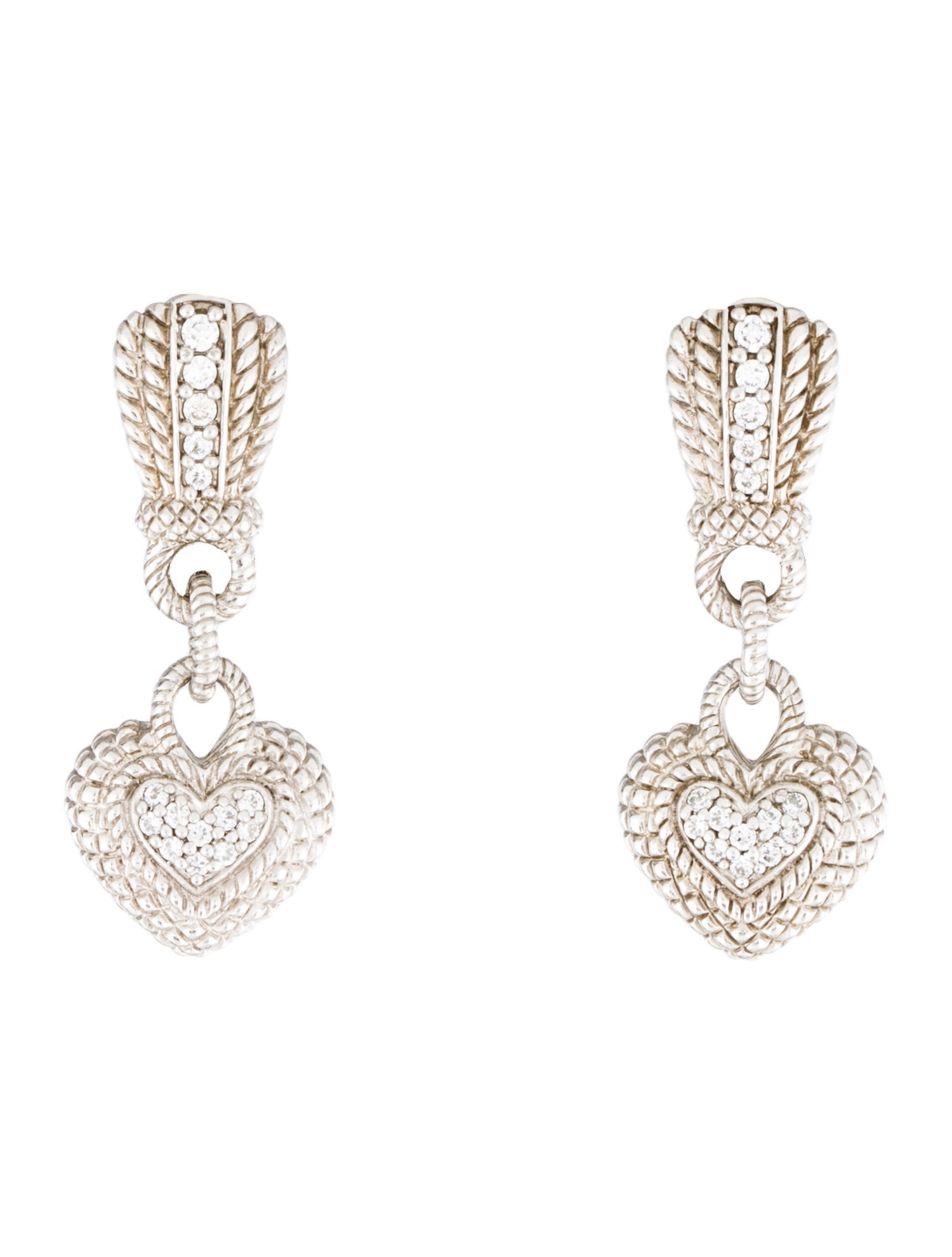 Judith Ripka Cubic Zirconia heart Drop Earrings