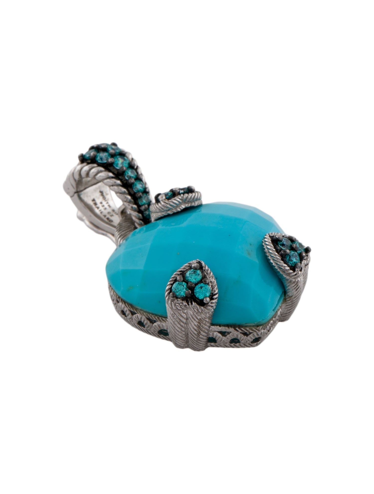 Judith Ripka Turquoise & Cubic Zirconia Heart Pendant