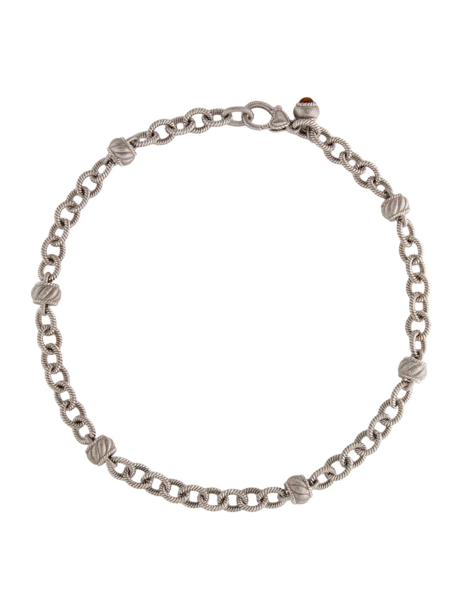 Judith Ripka Citrine & CZ Circle Link Station Necklace