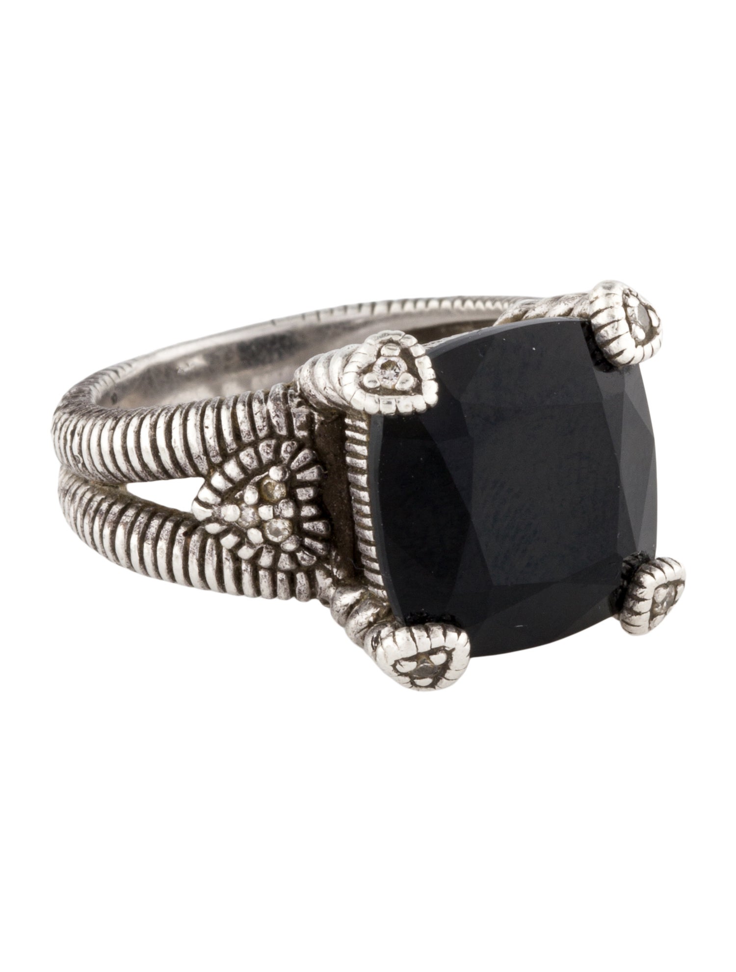 Judith Ripka Onyx & Diamond Cocktail Ring