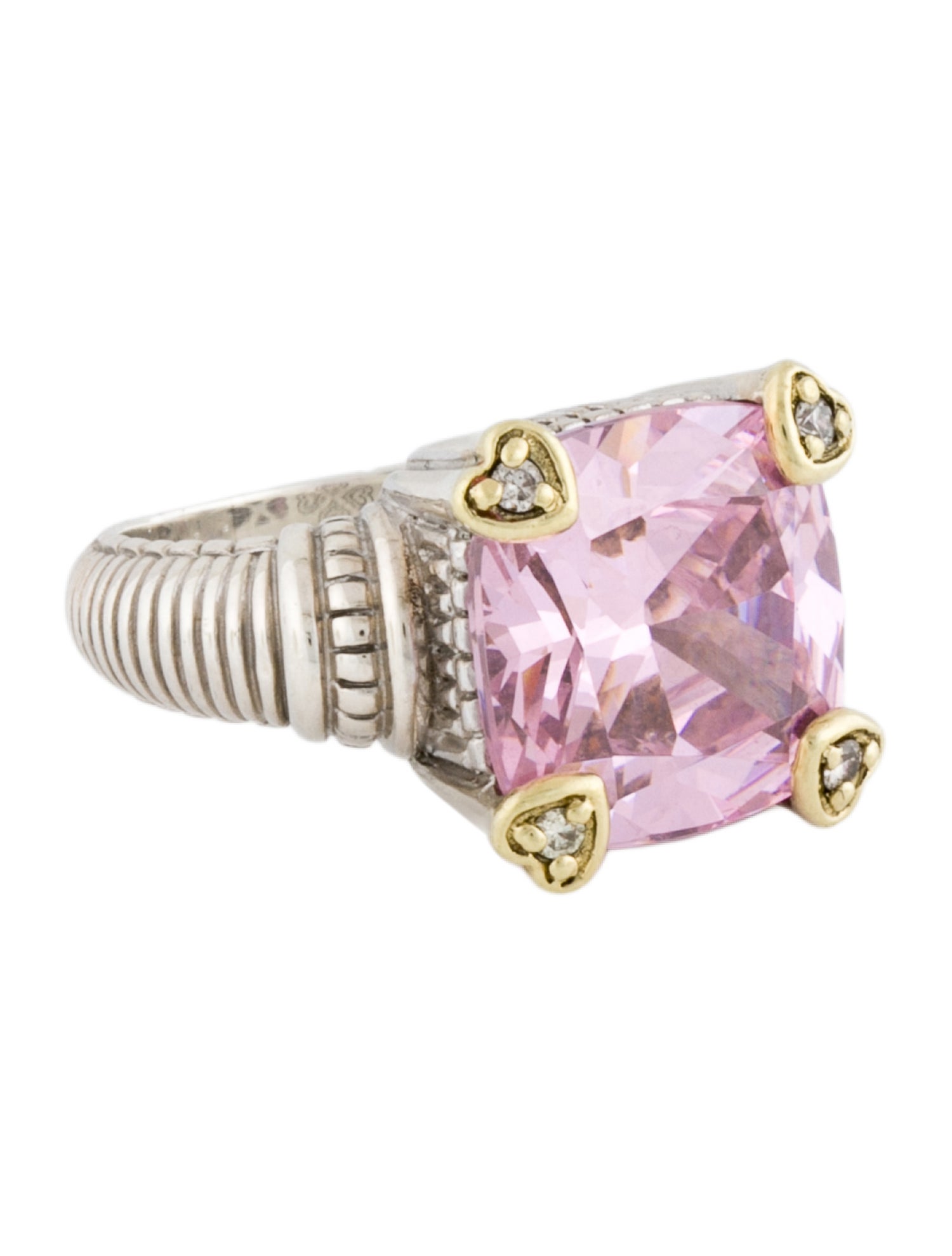 Judith Ripka Cubic Zirconia & Diamond Fontaine Ring