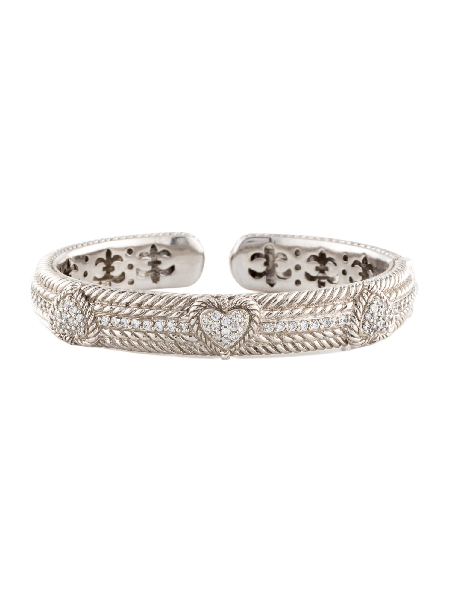 Judith Ripka Cubic Zirconia Heart Cuff Bracelet