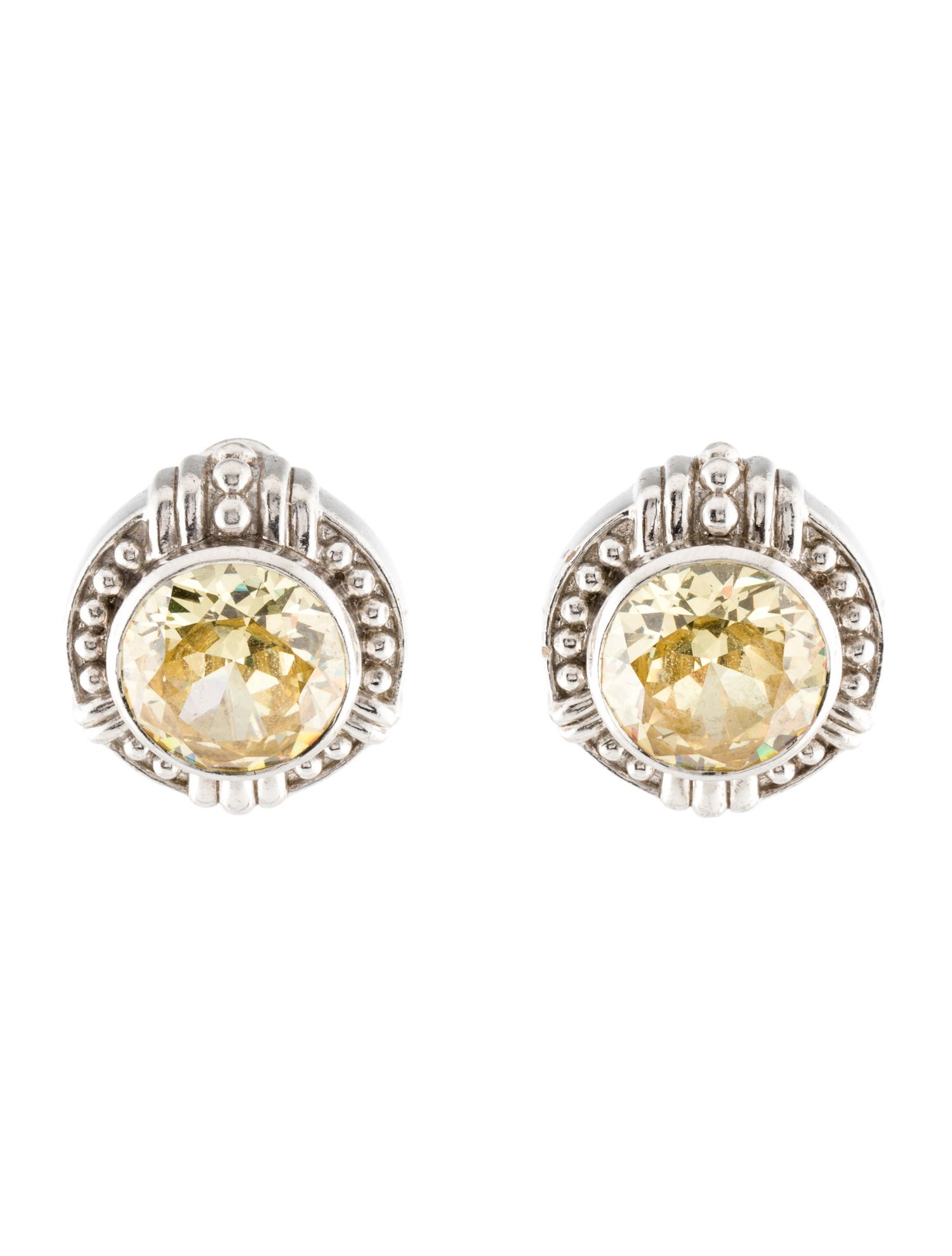 Judith Ripka Canary CZ Earclips