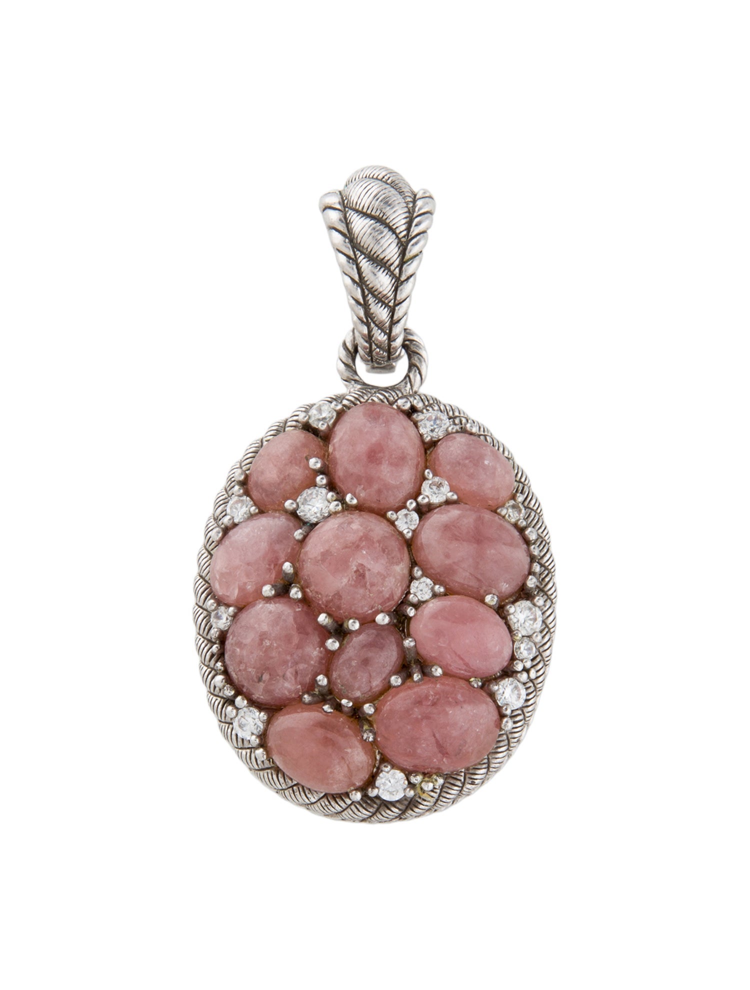 Judith Ripka Rhodochrosite & Cubic Zirconia Pendant