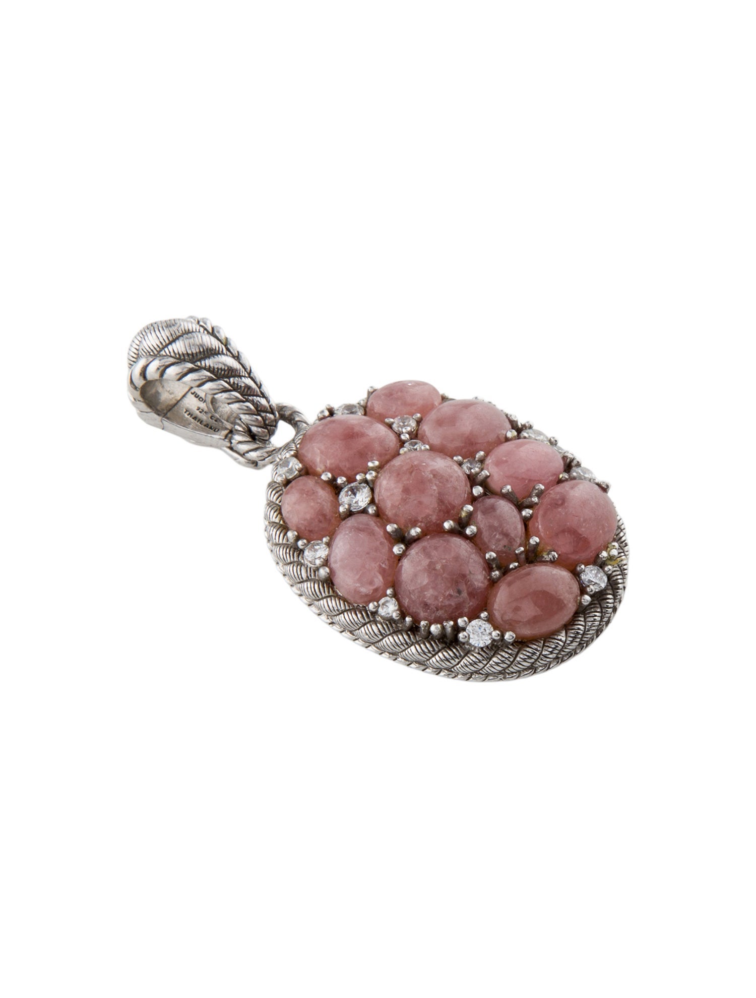Judith Ripka Rhodochrosite & Cubic Zirconia Pendant