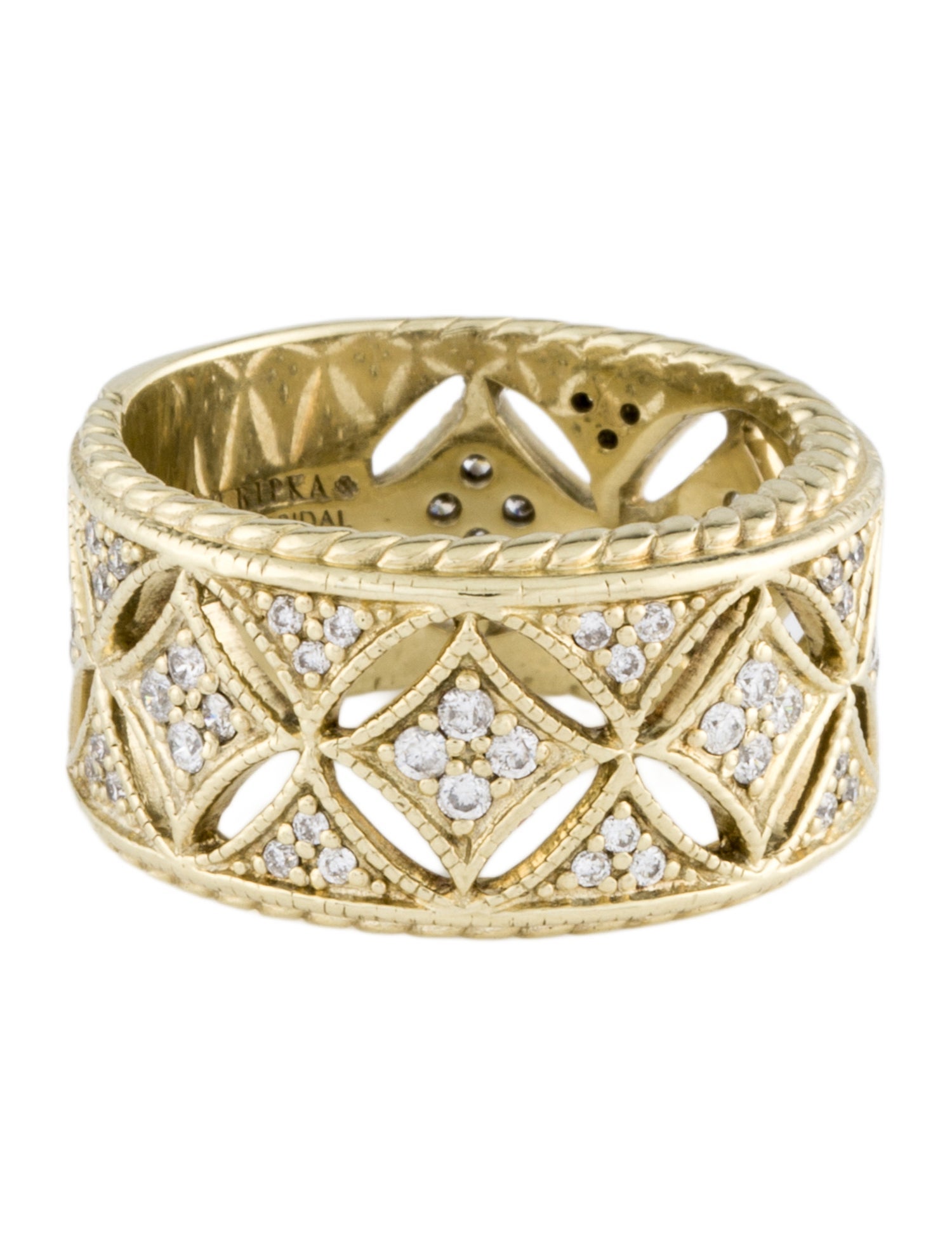 Judith Ripka 14K Diamond Open Work Band