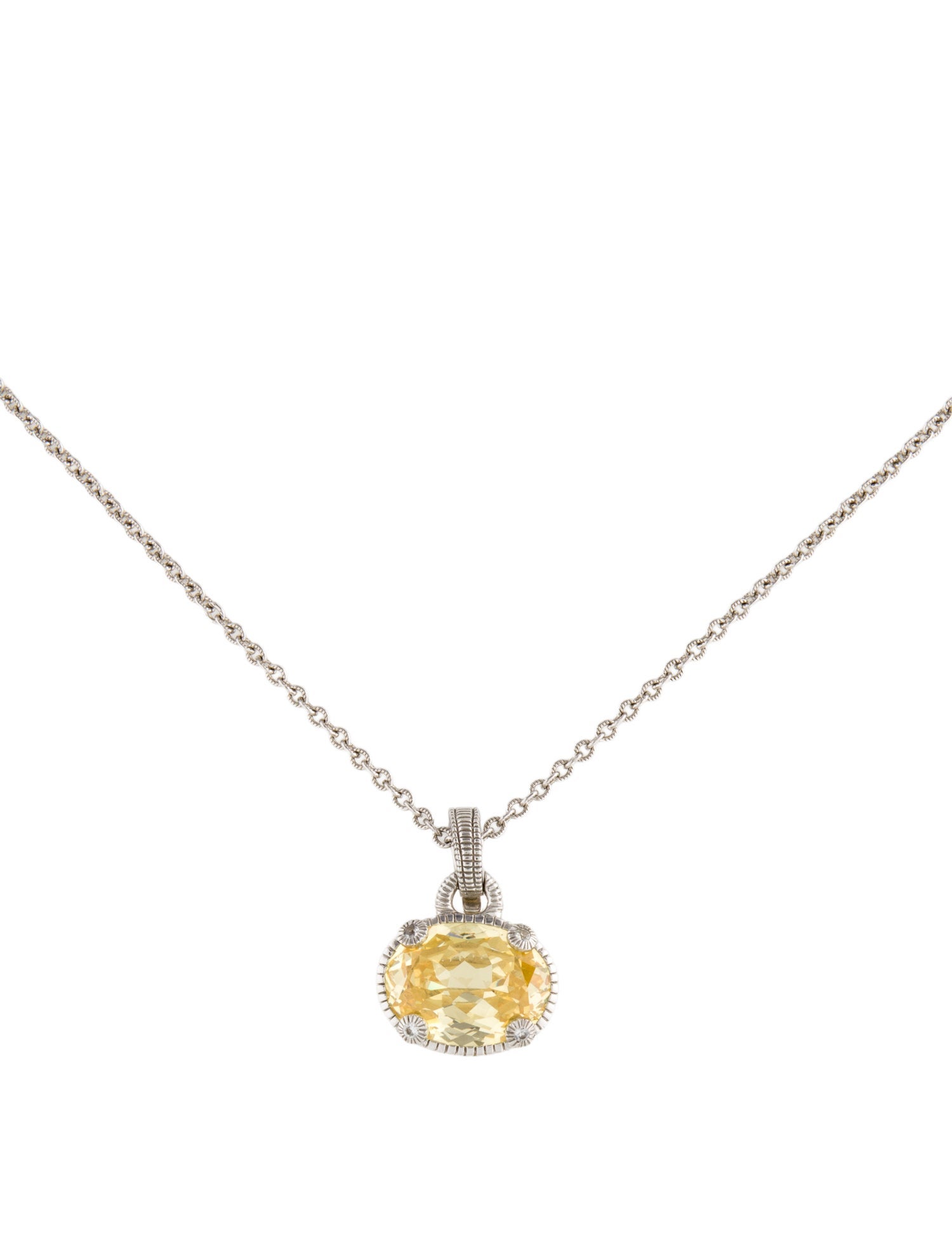 Judith Ripka Cubic Zirconia & Sapphire Pendant Necklace