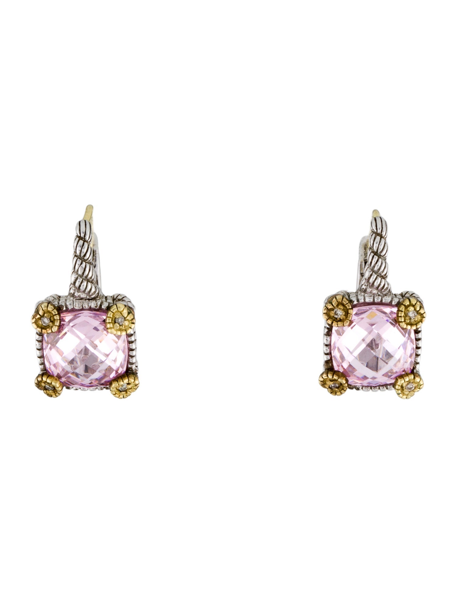 Judith Ripka Cubic Zirconia & Diamond Drop Earrings