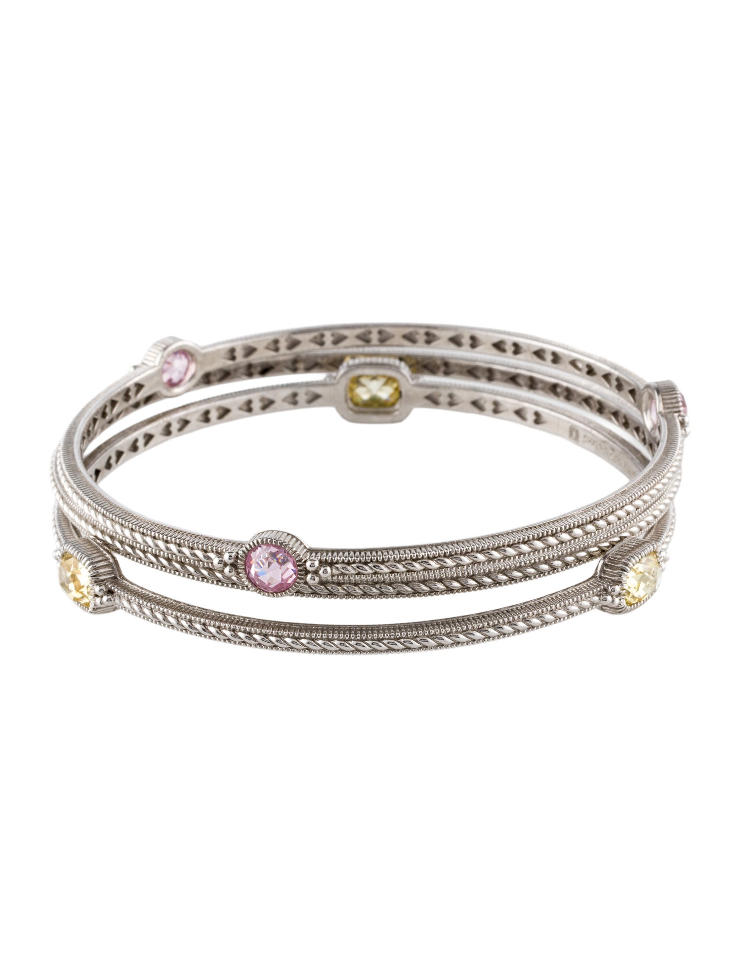 Judith Ripka Cubic Zirconia Bangle Bracelet Set
