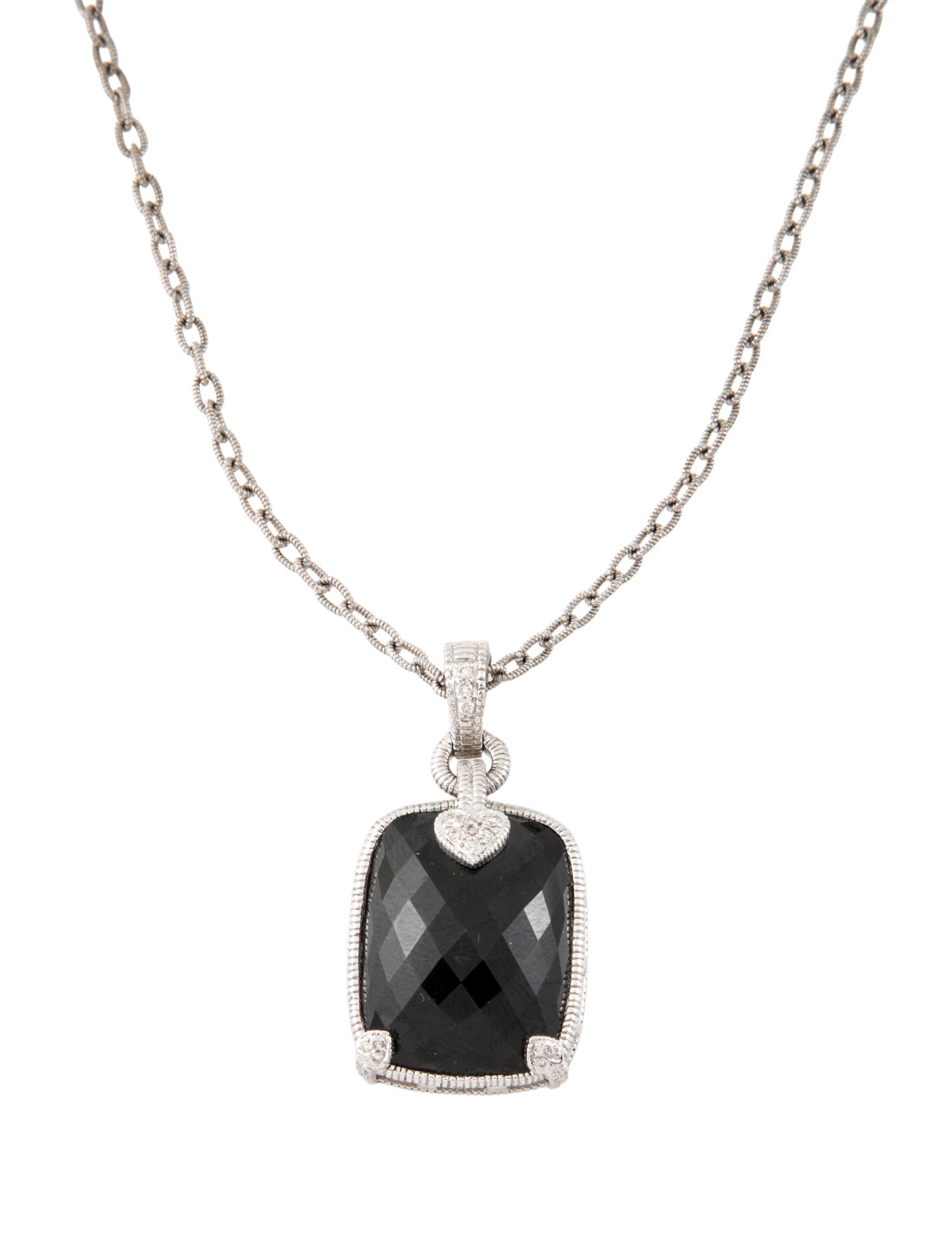 Judith Ripka Spinel & Diamond Pendant Necklace