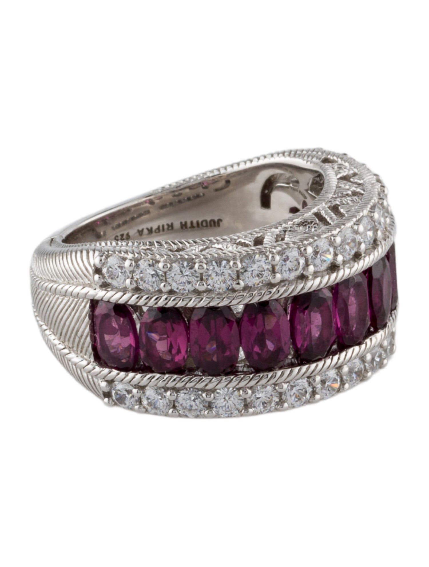 Judith Ripka Garnet & Cubic Zirconia Band