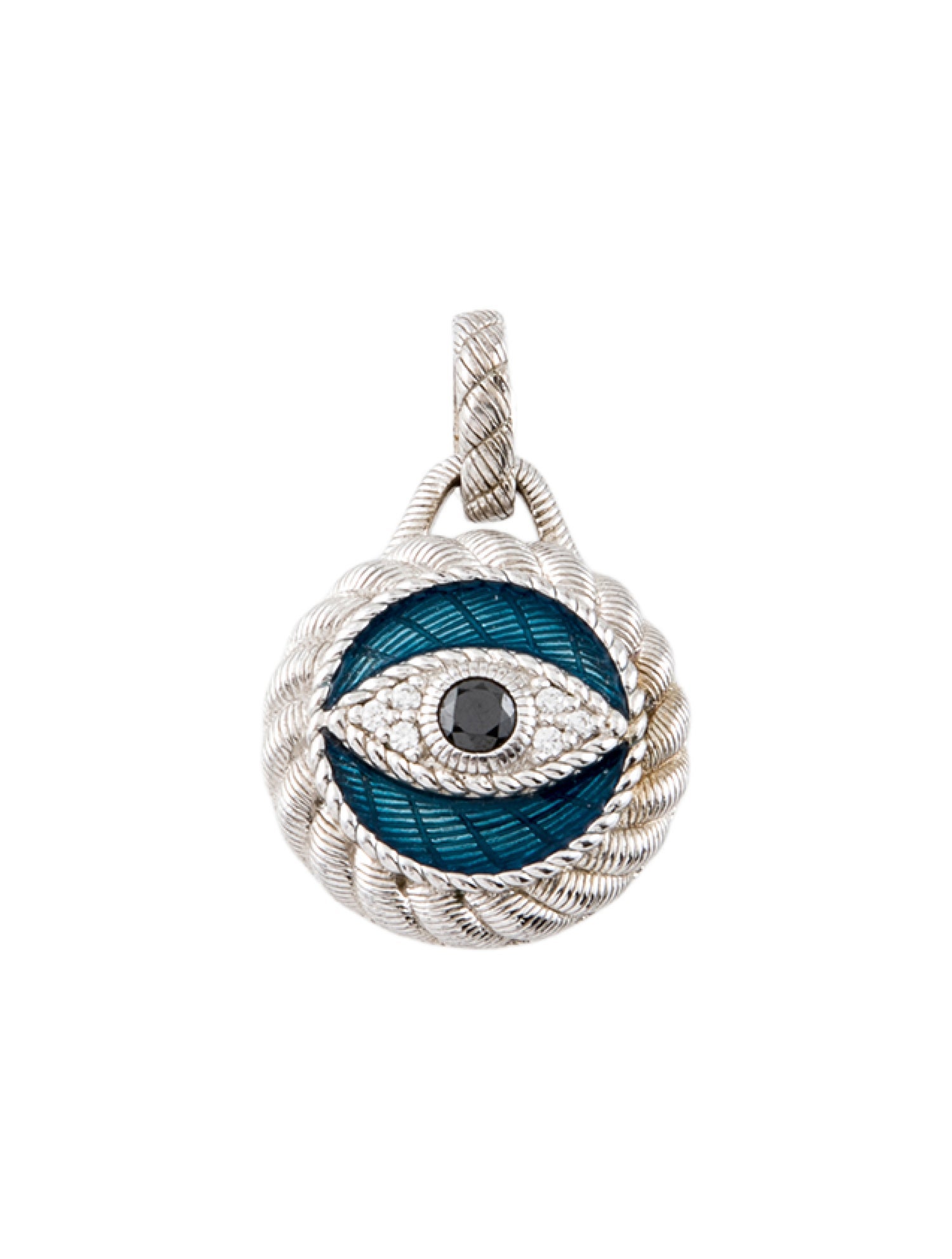 Judith Ripka Cubic Zirconia & Enamel Evil Eye Pendant
