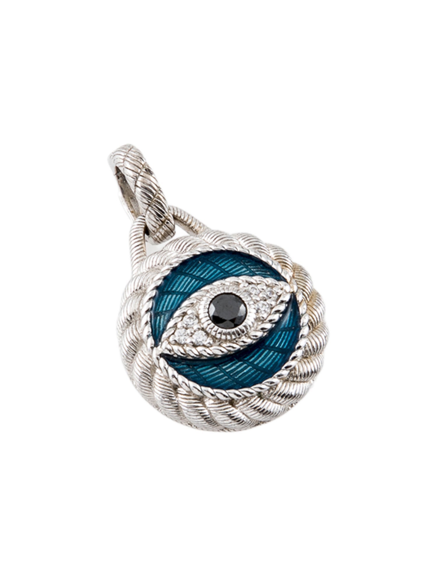 Judith Ripka Cubic Zirconia & Enamel Evil Eye Pendant