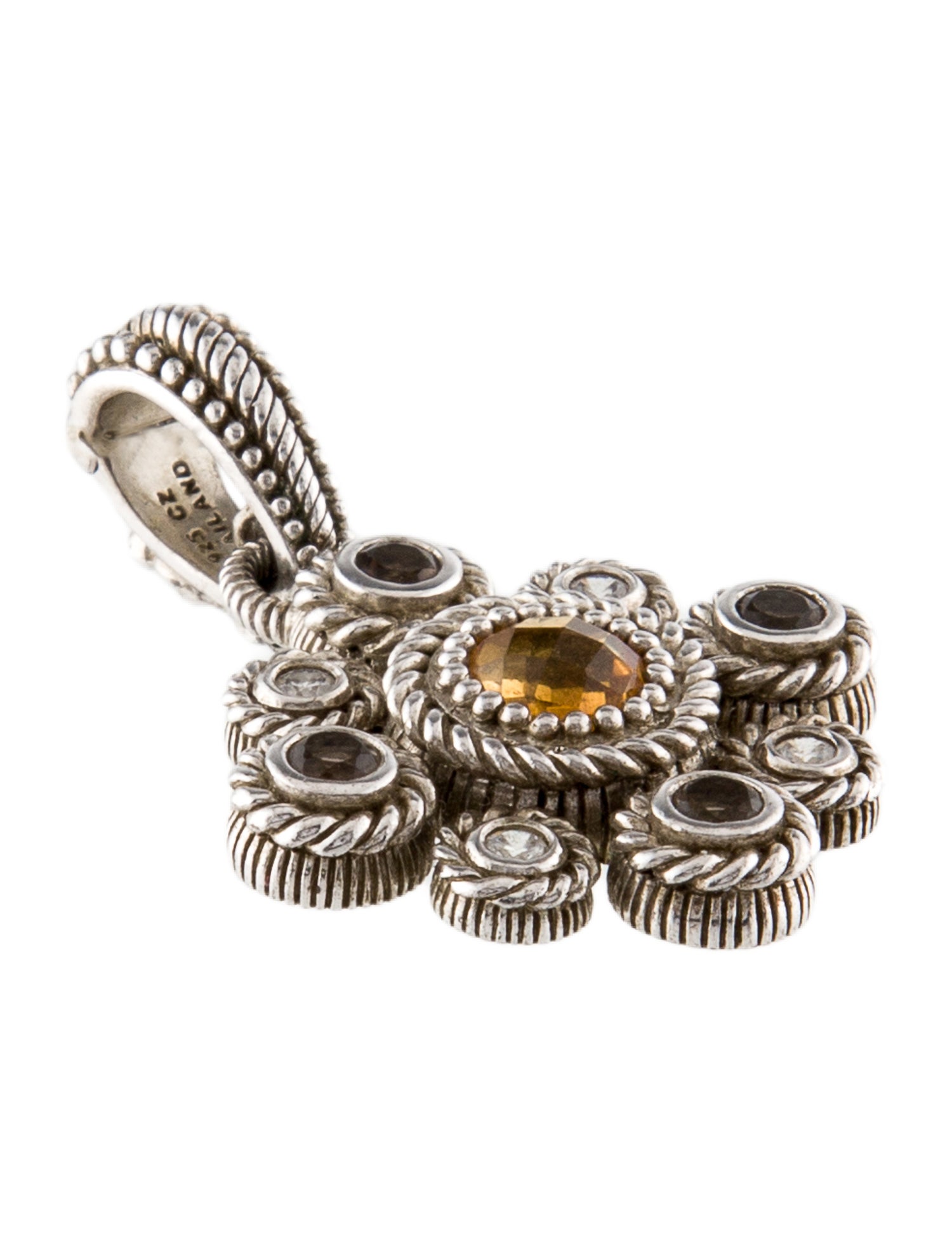 Judith Ripka Citrine, Smoky Quartz & Cubic Zirconia Pendant