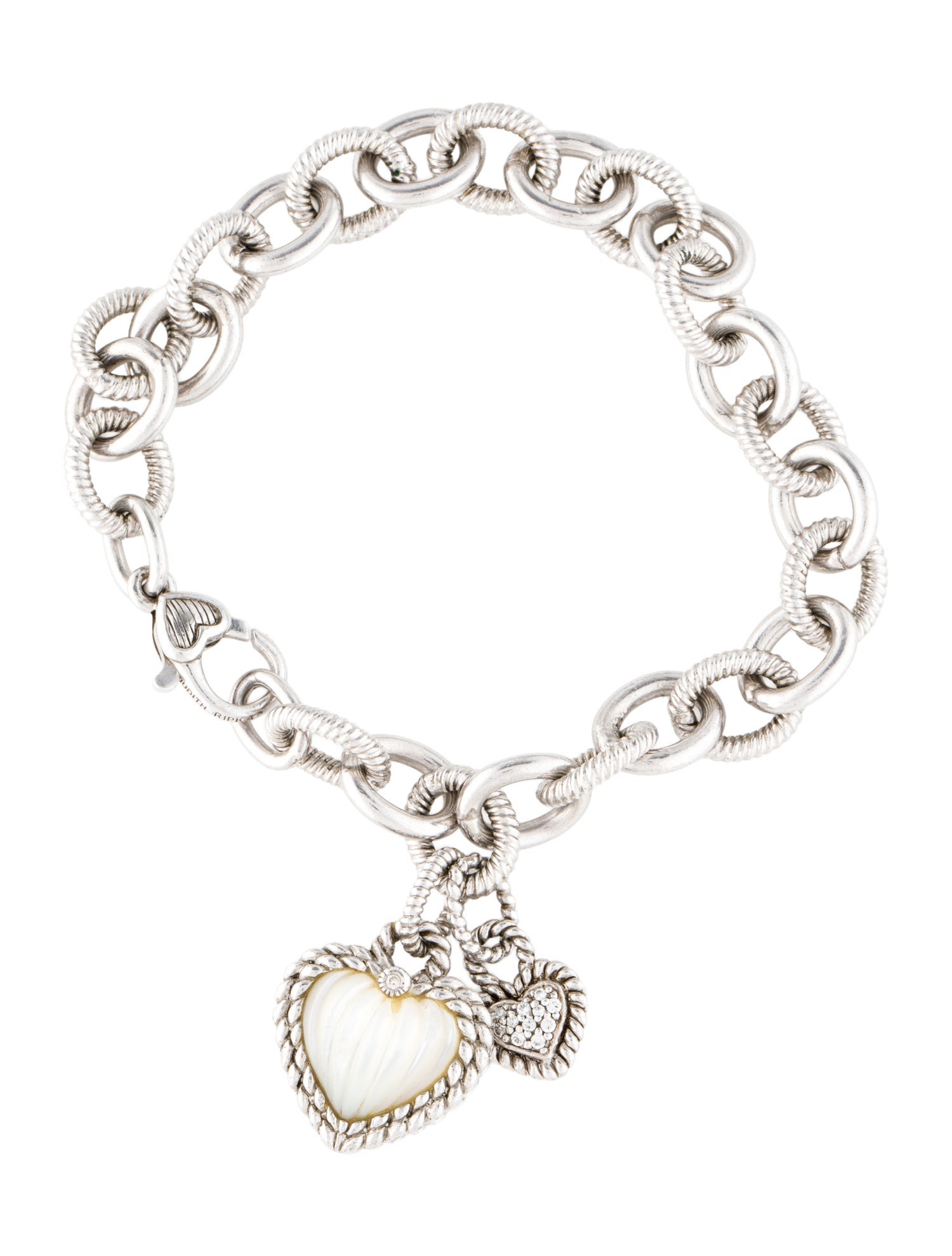 Judith Ripka Mother of Pearl & Cubic Zirconia Charm Bracelet