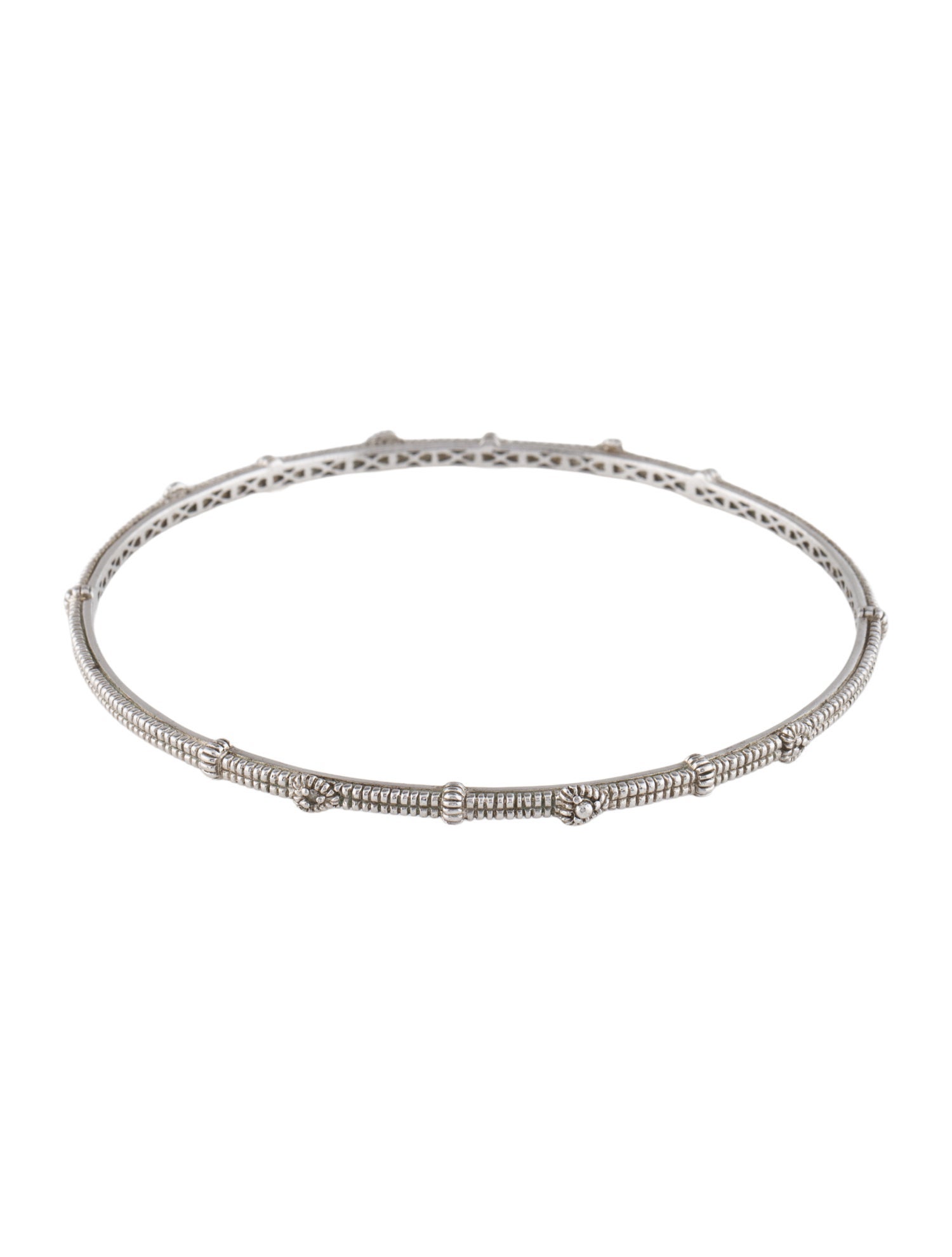 Judith Ripka Sapphire Heart Bangle Bracelet