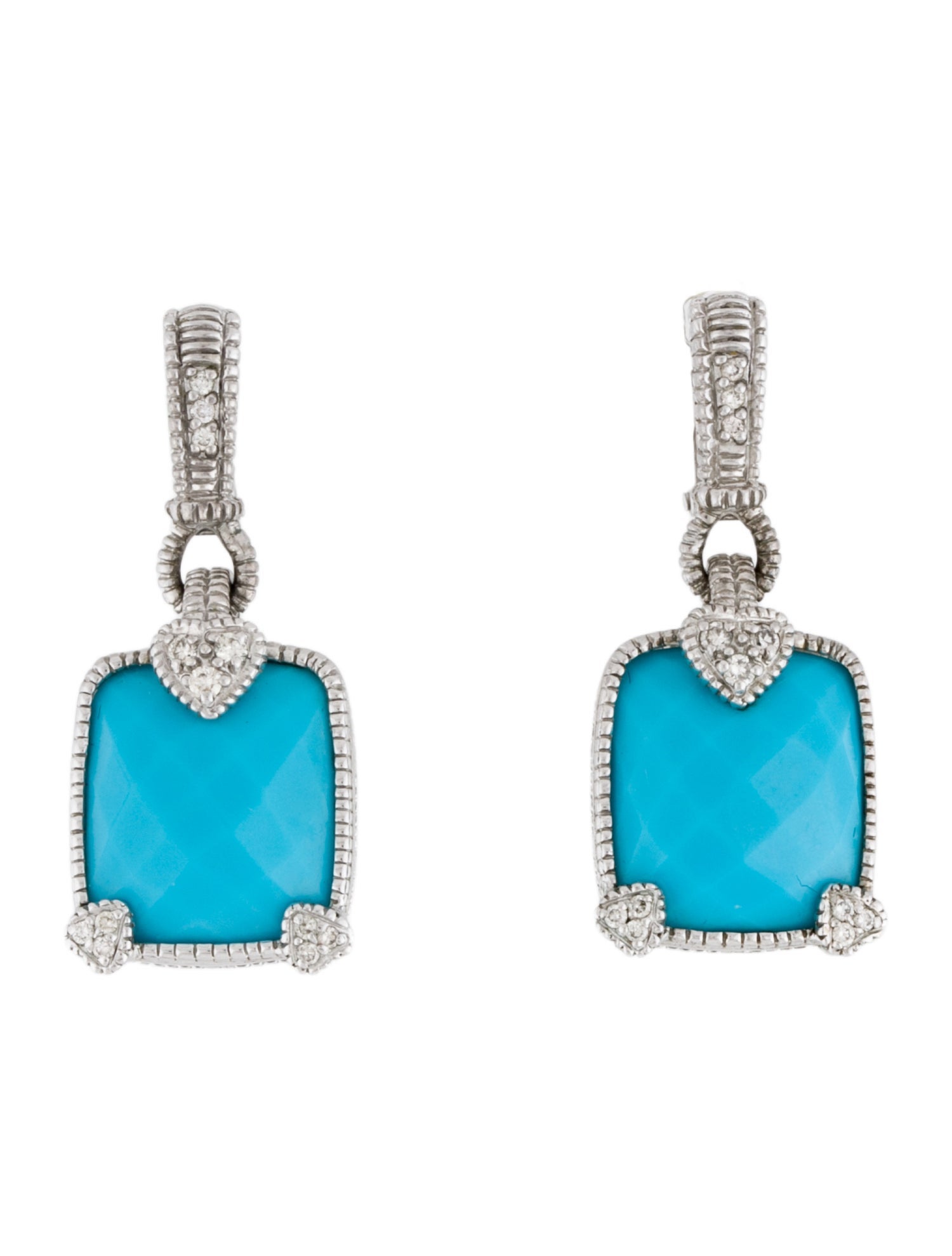 Judith Ripka Resin & Diamond Drop Earrings