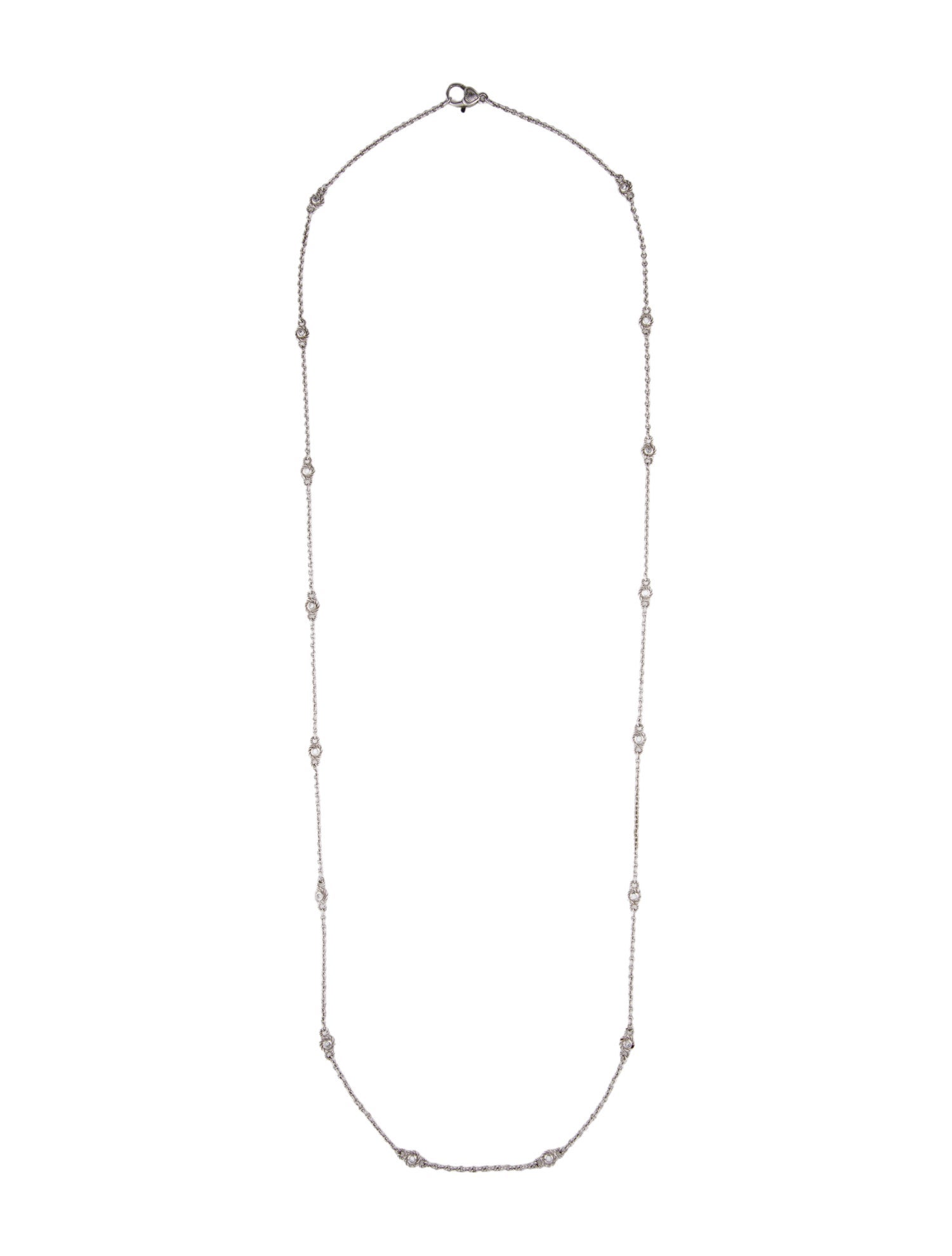 Judith Ripka Cubic Zirconia Heart Station Necklace