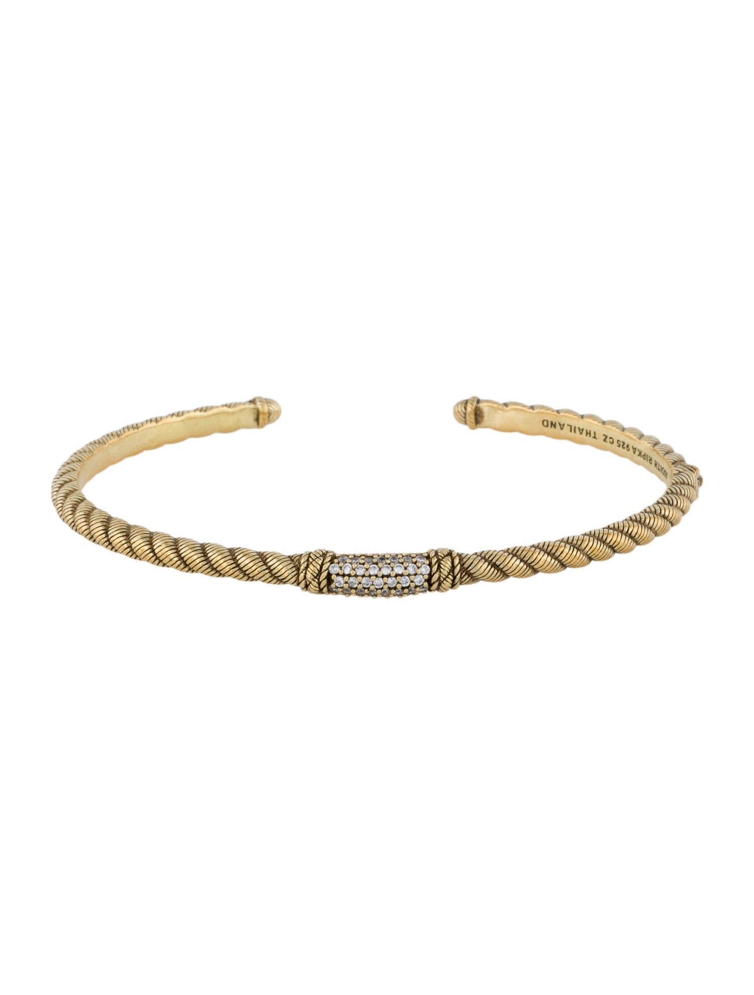 Judith Ripka Cubic Zirconia Hinged Cuff Bracelet