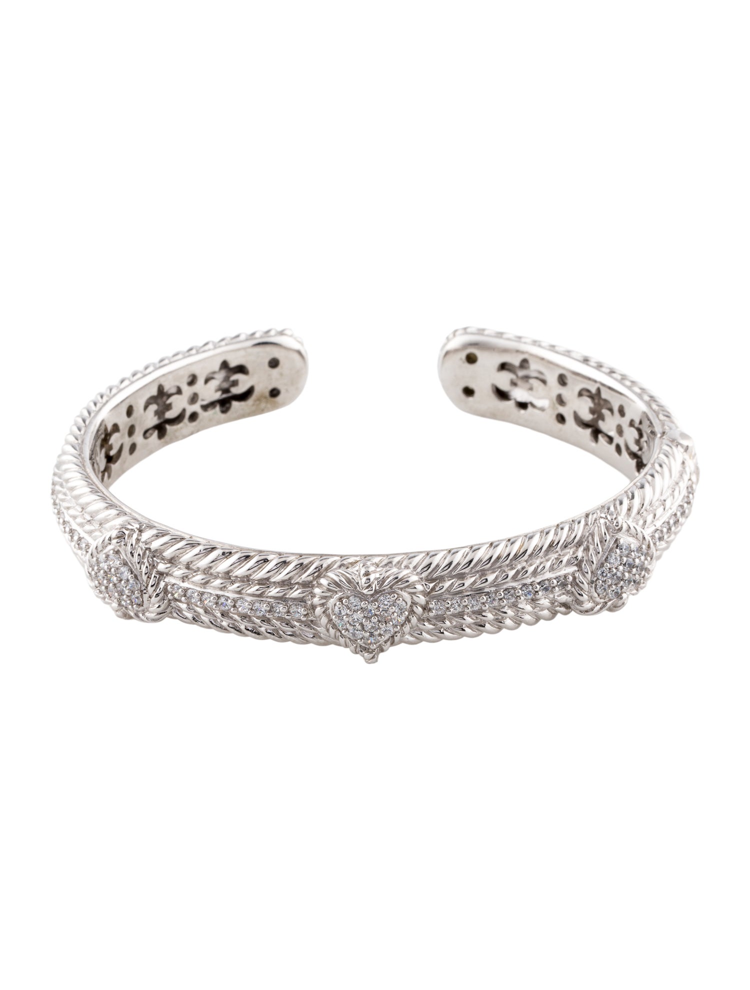 Judith Ripka Cubic Zirconia Hinged Cuff Bracelet