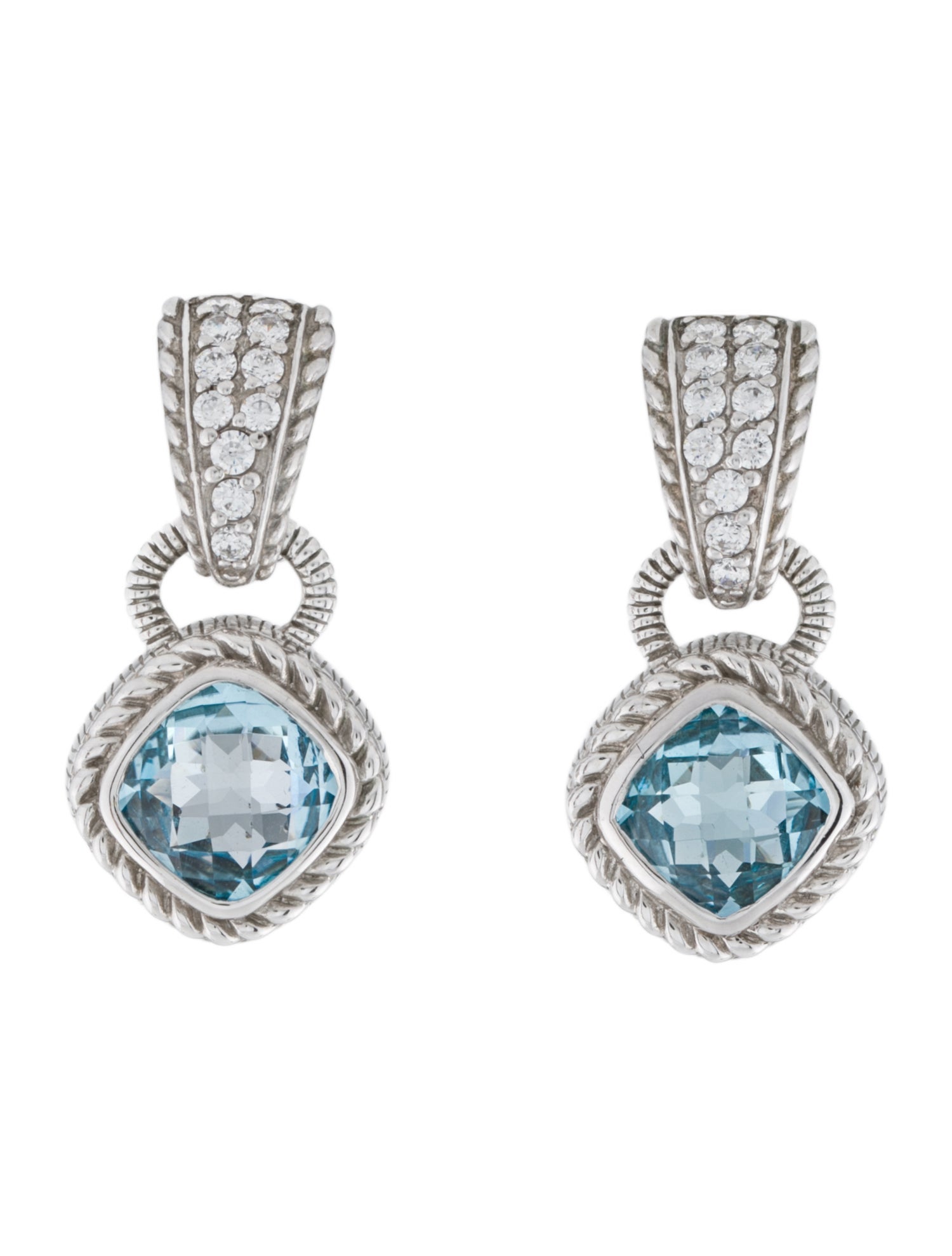 Judith Ripka Cubic Zirconia & Topaz Drop Earrings