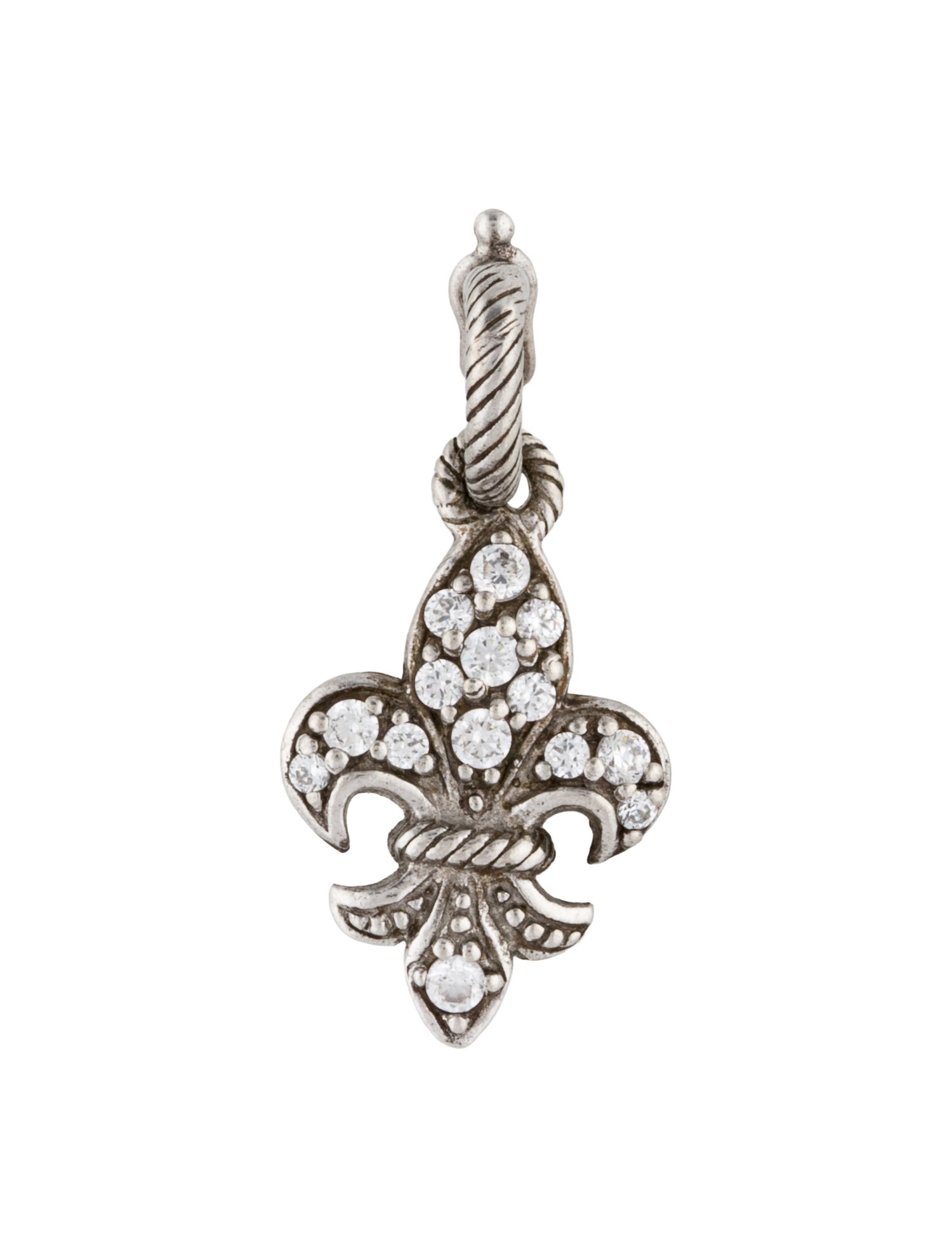 Judith Ripka Cubic Zirconia Fleur-de-Lis Charm