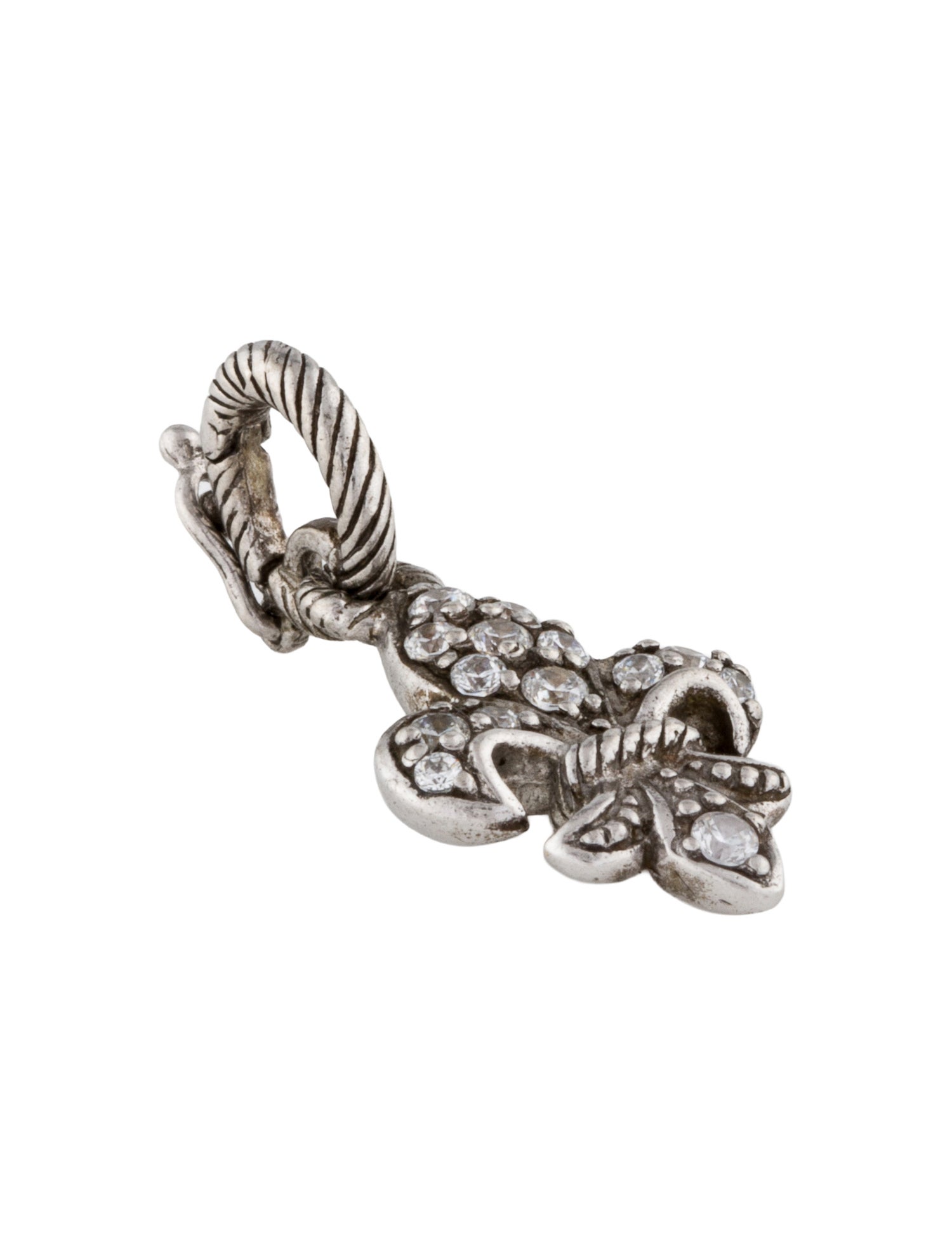 Judith Ripka Cubic Zirconia Fleur-de-Lis Charm