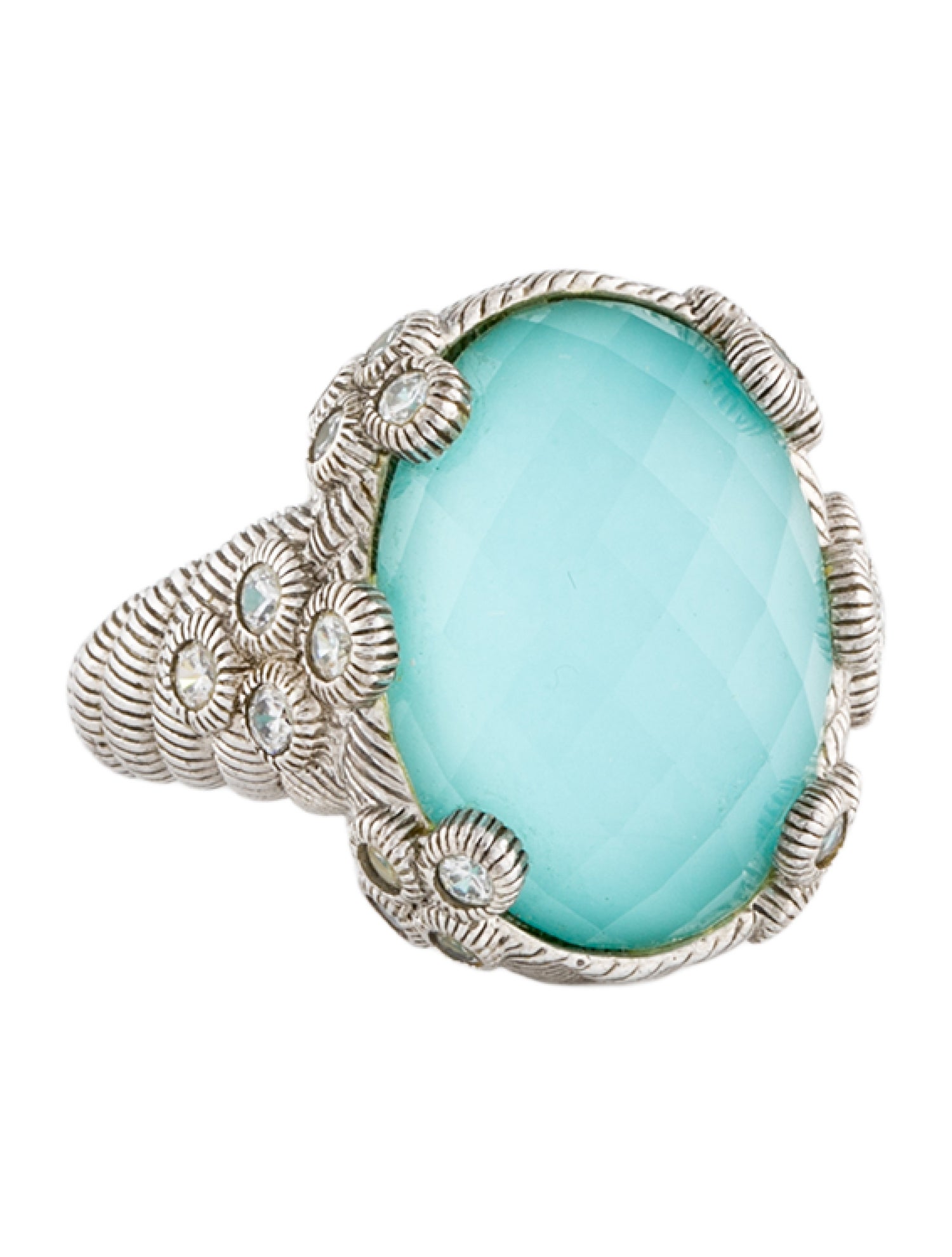 Judith Ripka Quartz Doublet & Cubic Zirconia Cocktail Ring