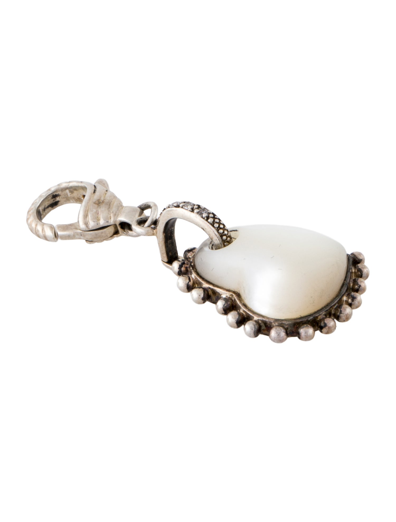 Judith Ripka Mother of Pearl & Cubic Zirconia Heart Charm