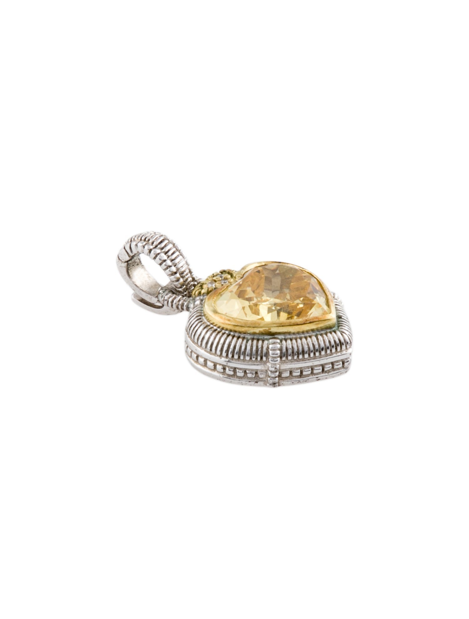 Judith Ripka Cubic Zirconia & Diamond Heart Pendant
