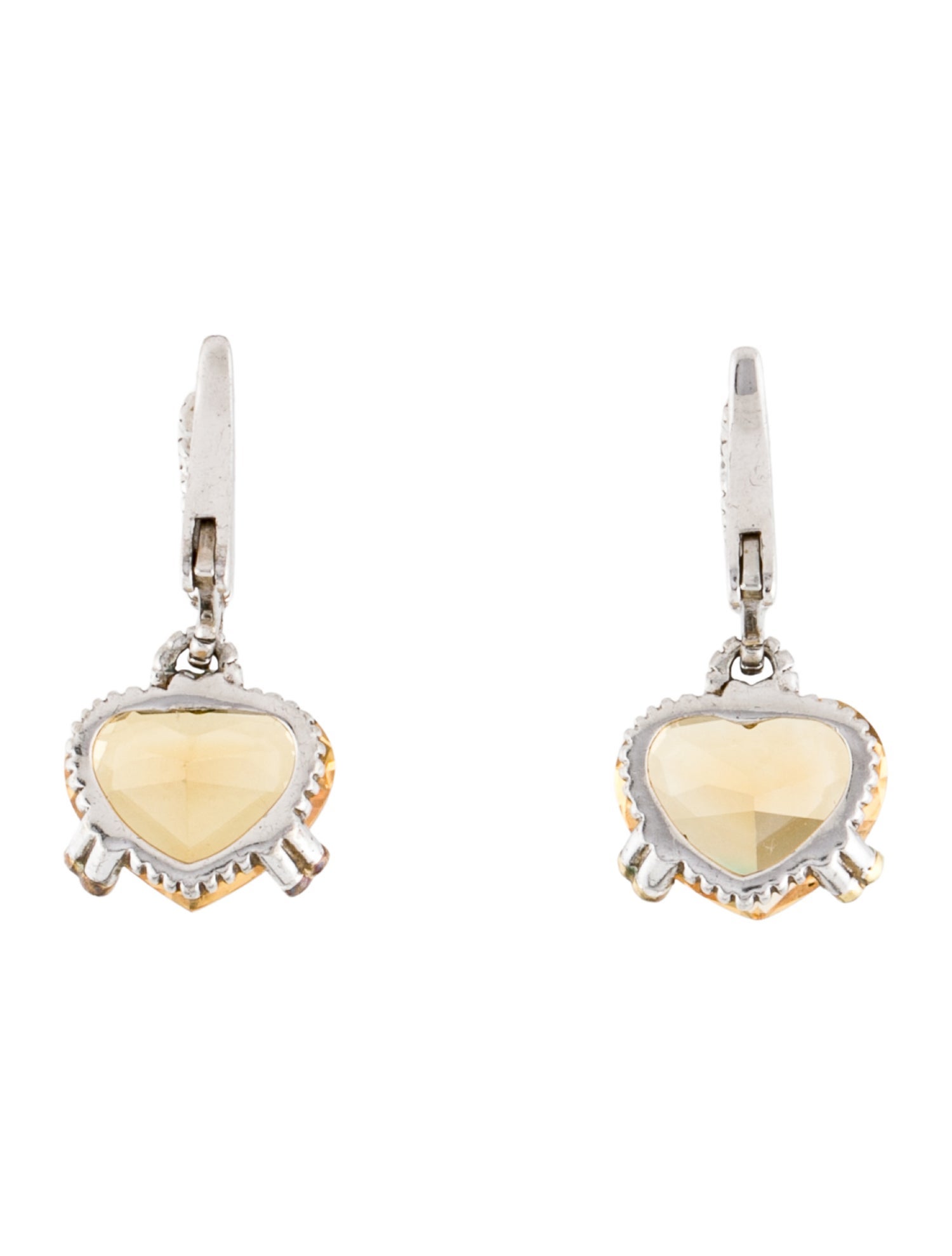 Judith Ripka Judith Ripka Canary Crystal & Diamond Heart Drop Earrings