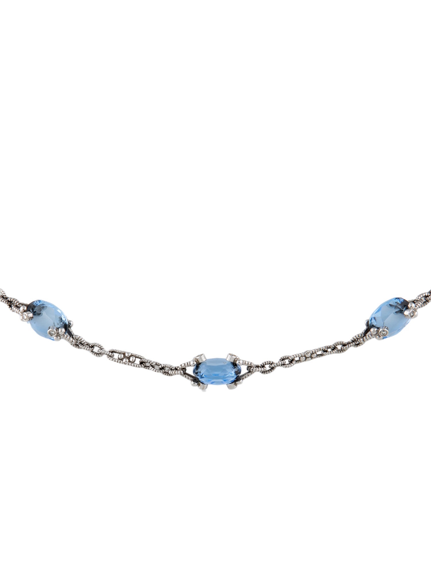 Judith Ripka 18K Synthetic Quartz & Diamond Station Necklace