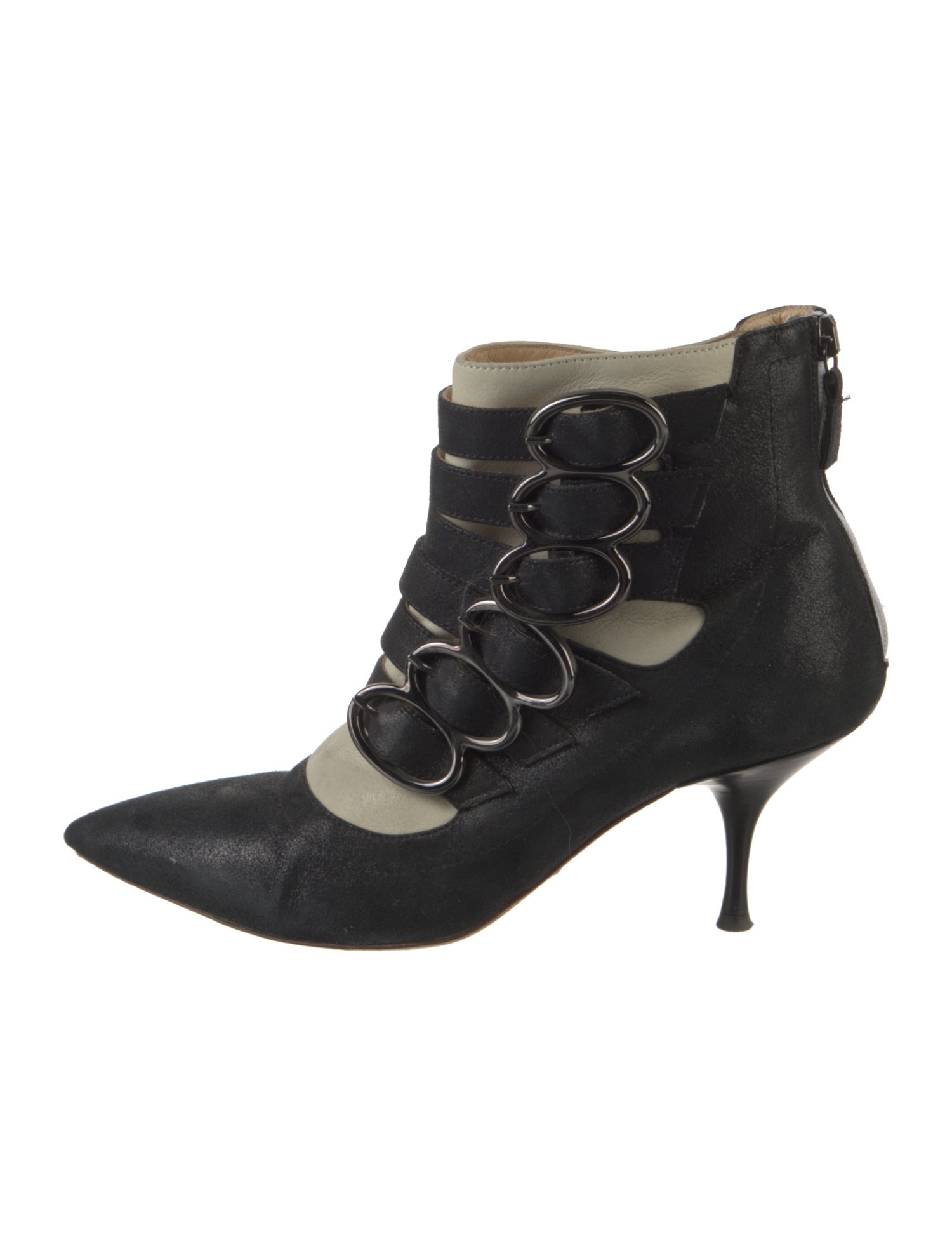 Jerome C. Rousseau Suede Colorblock Pattern Lace-Up Boots