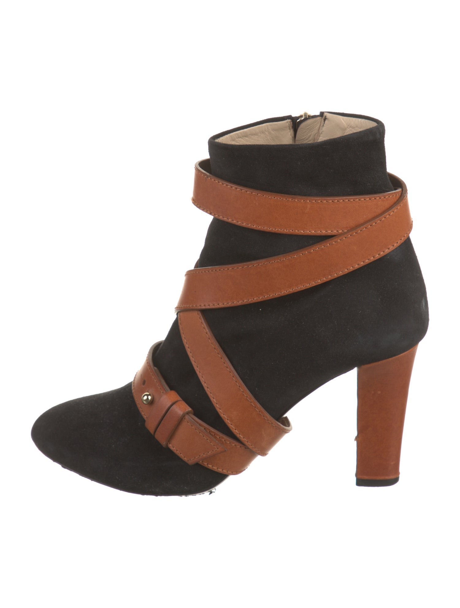 Jerome C. Rousseau Suede Colorblock Pattern Boots