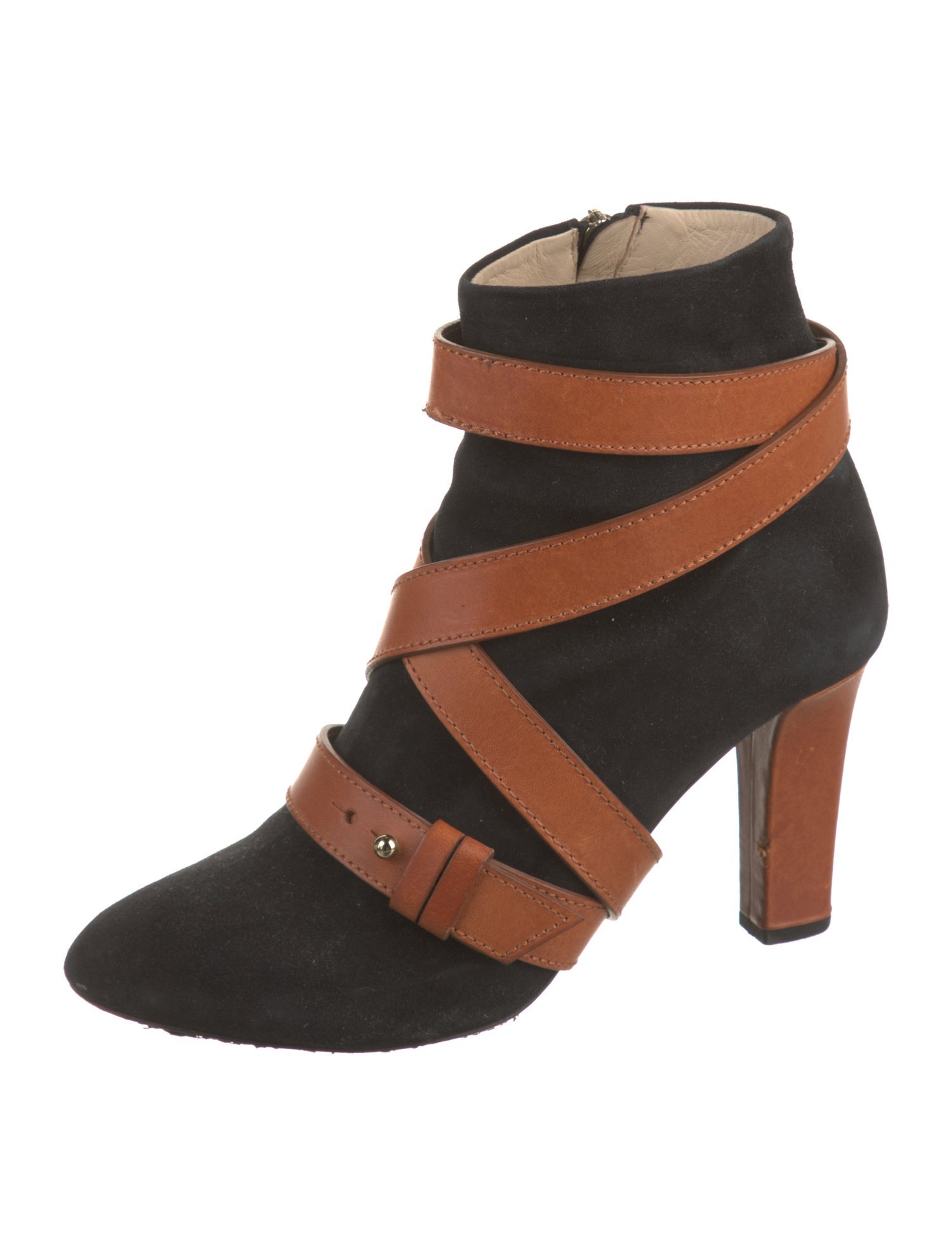 Jerome C. Rousseau Suede Colorblock Pattern Boots