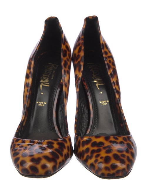 Jerome C. Rousseau Patent Leather Animal Print Pumps