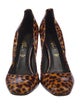 Jerome C. Rousseau Patent Leather Animal Print Pumps